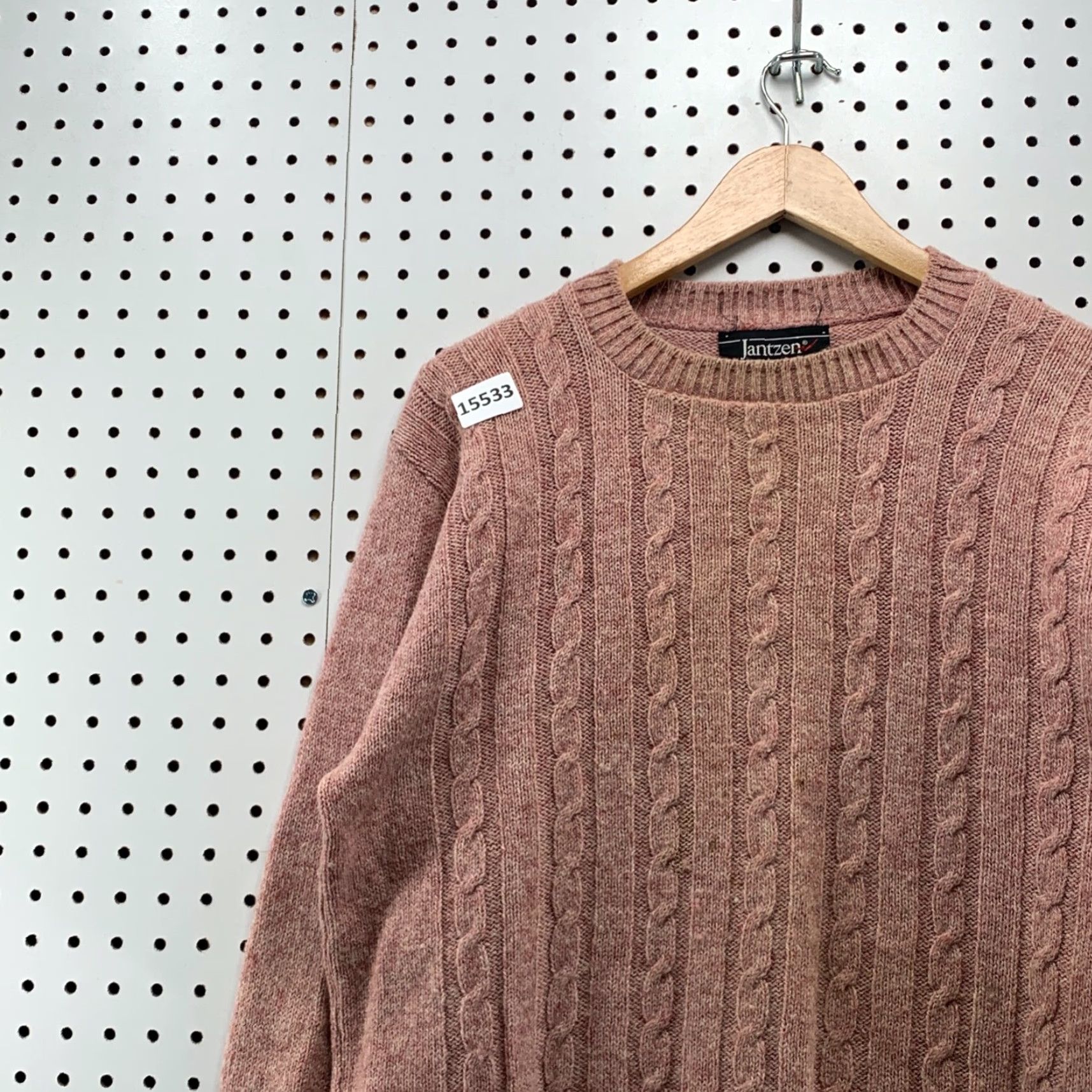 Jantzen VINTAGE Jantzen Wool Cable Knit Pullover Sweater Womens Medium Academia 21X26 Size M / US 6-8 / IT 42-44 - 4 Thumbnail