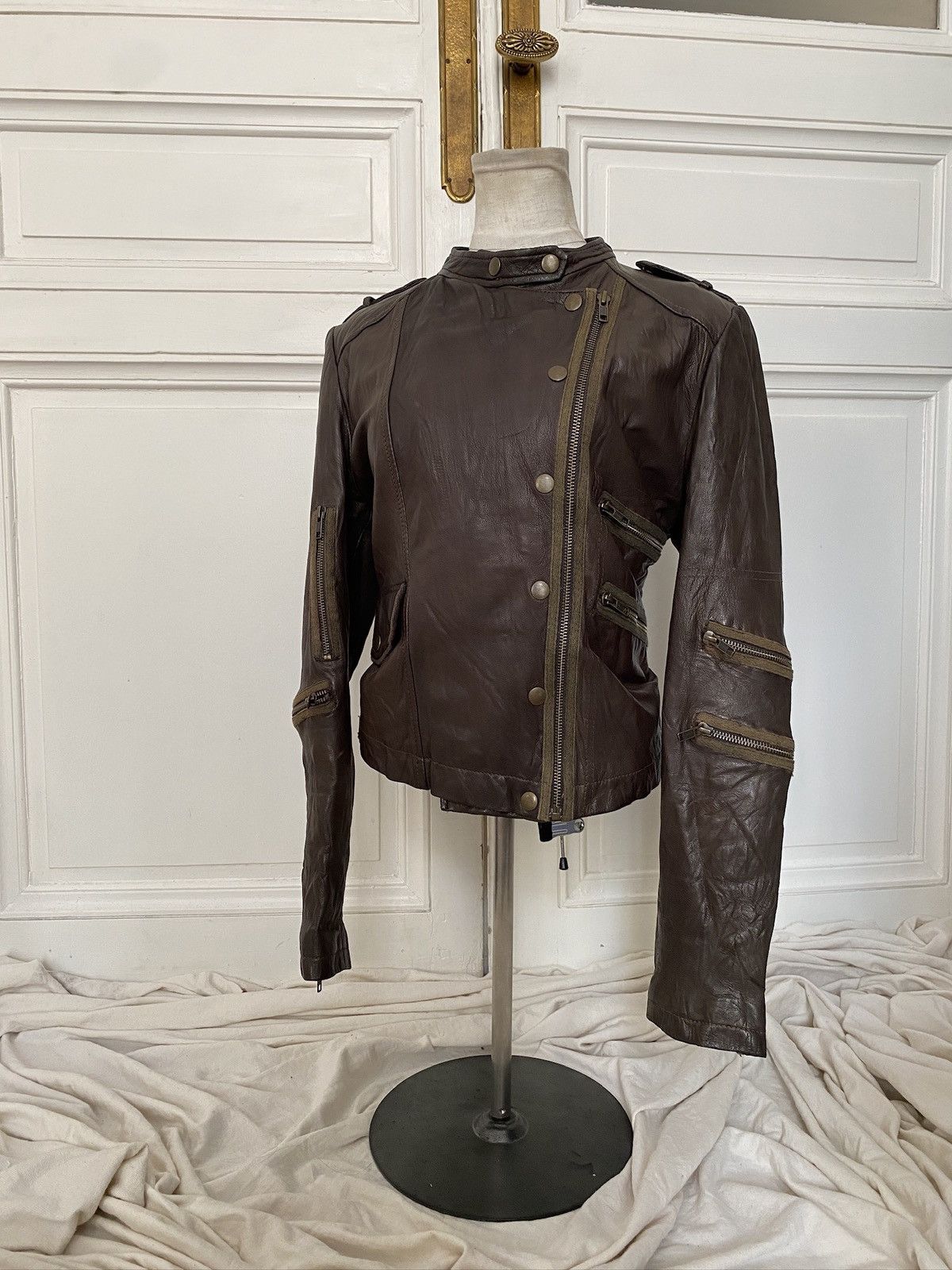 Japanese Brand Archive asymmetrical military leather jacket Size L / US 10 / IT 46 - 2 Thumbnail