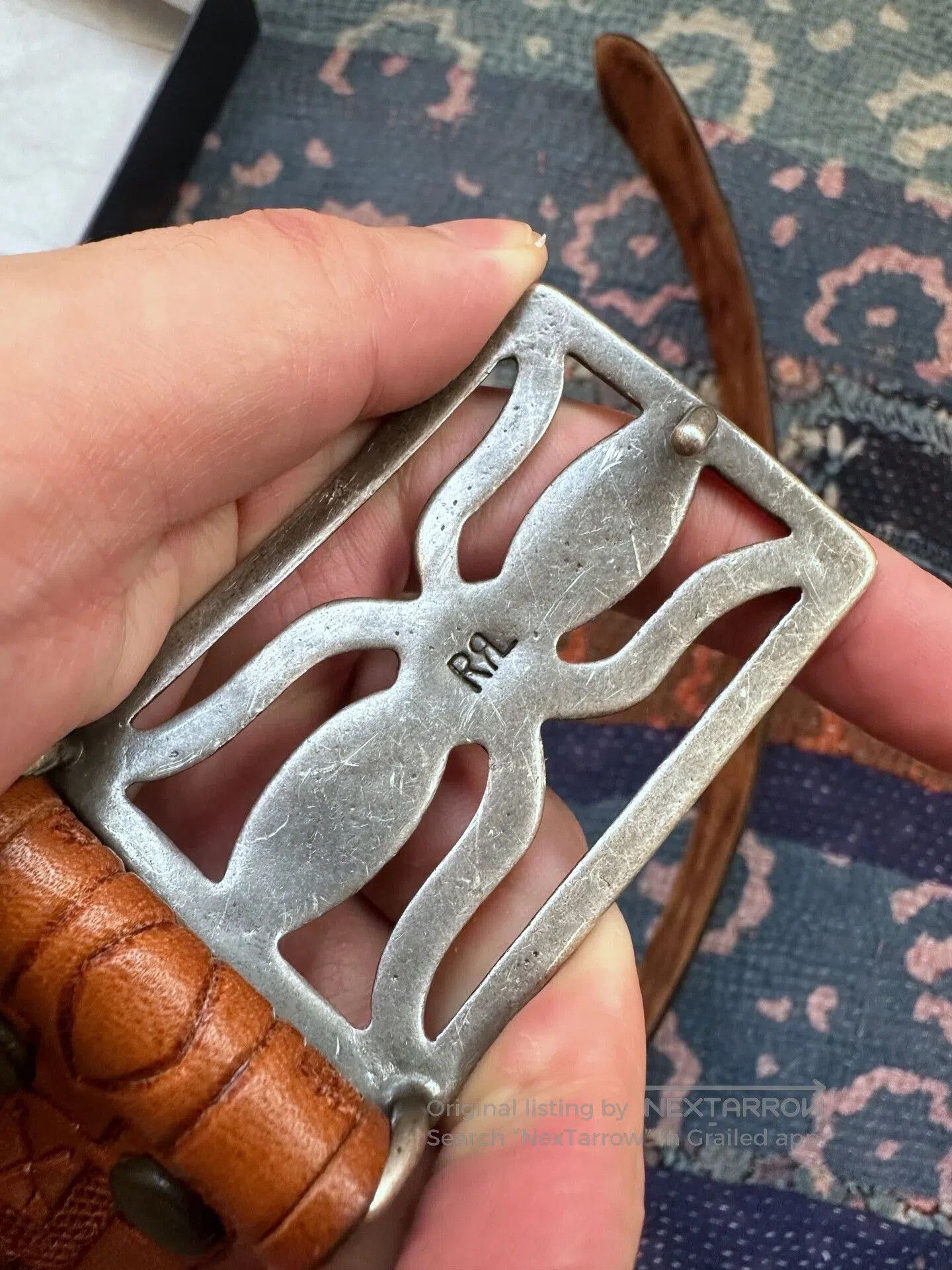 RRL Ralph Lauren RRL Spider Carved Leather Belt. Size ONE SIZE - 4 Thumbnail