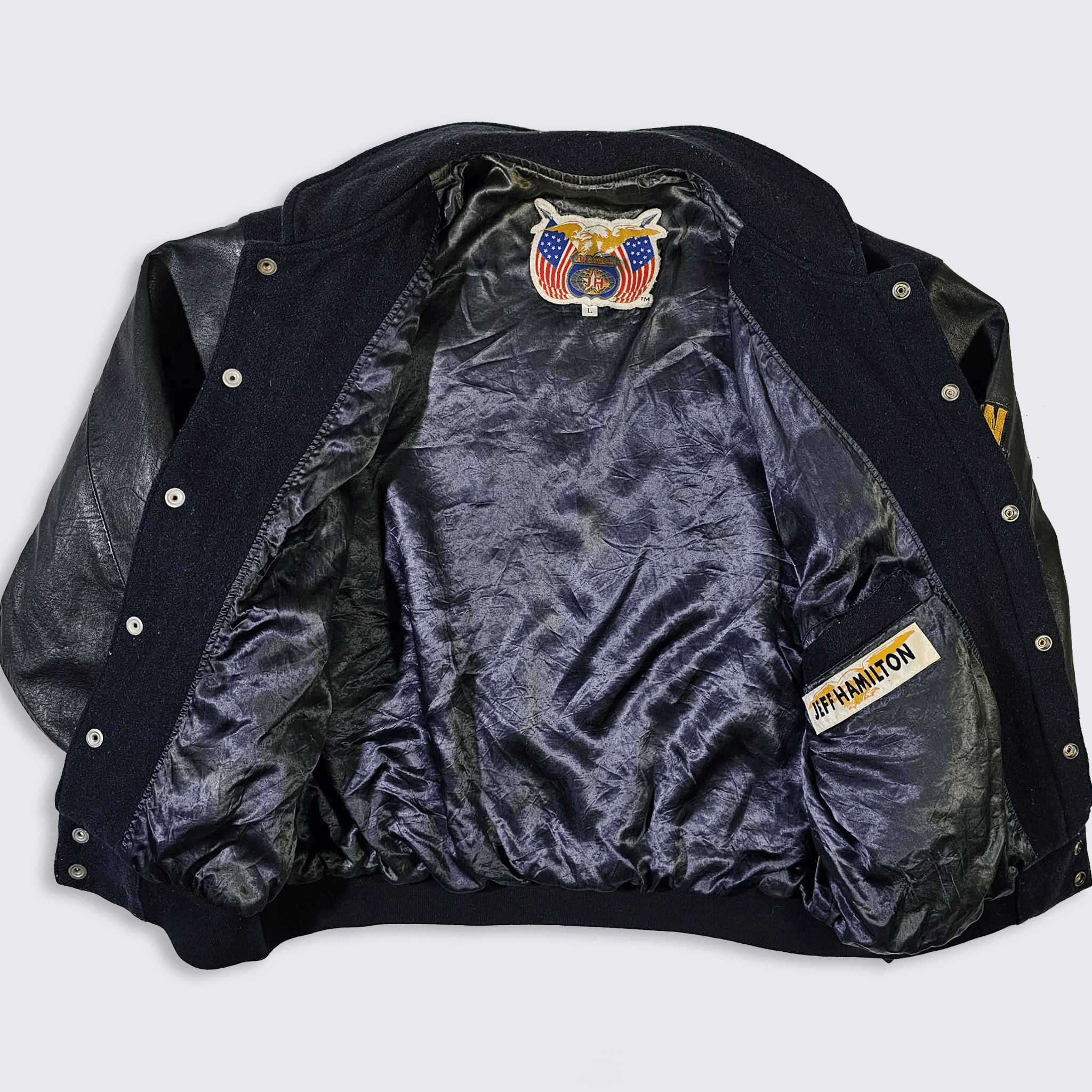 Jeff Hamilton Michigan Wolverines Vintage 90s Jeff Hamilton Varsity Jacket Size US L / EU 52-54 / 3 - 3 Thumbnail