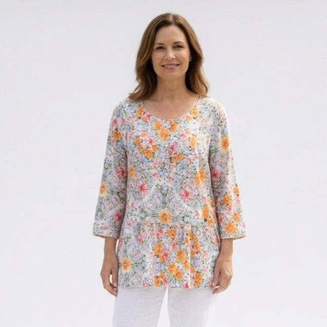 J. Jill J Jill Women Floral Peplum Button Front Tunic Top Size XL Size XL / US 12-14 / IT 48-50 - 1 Thumbnail