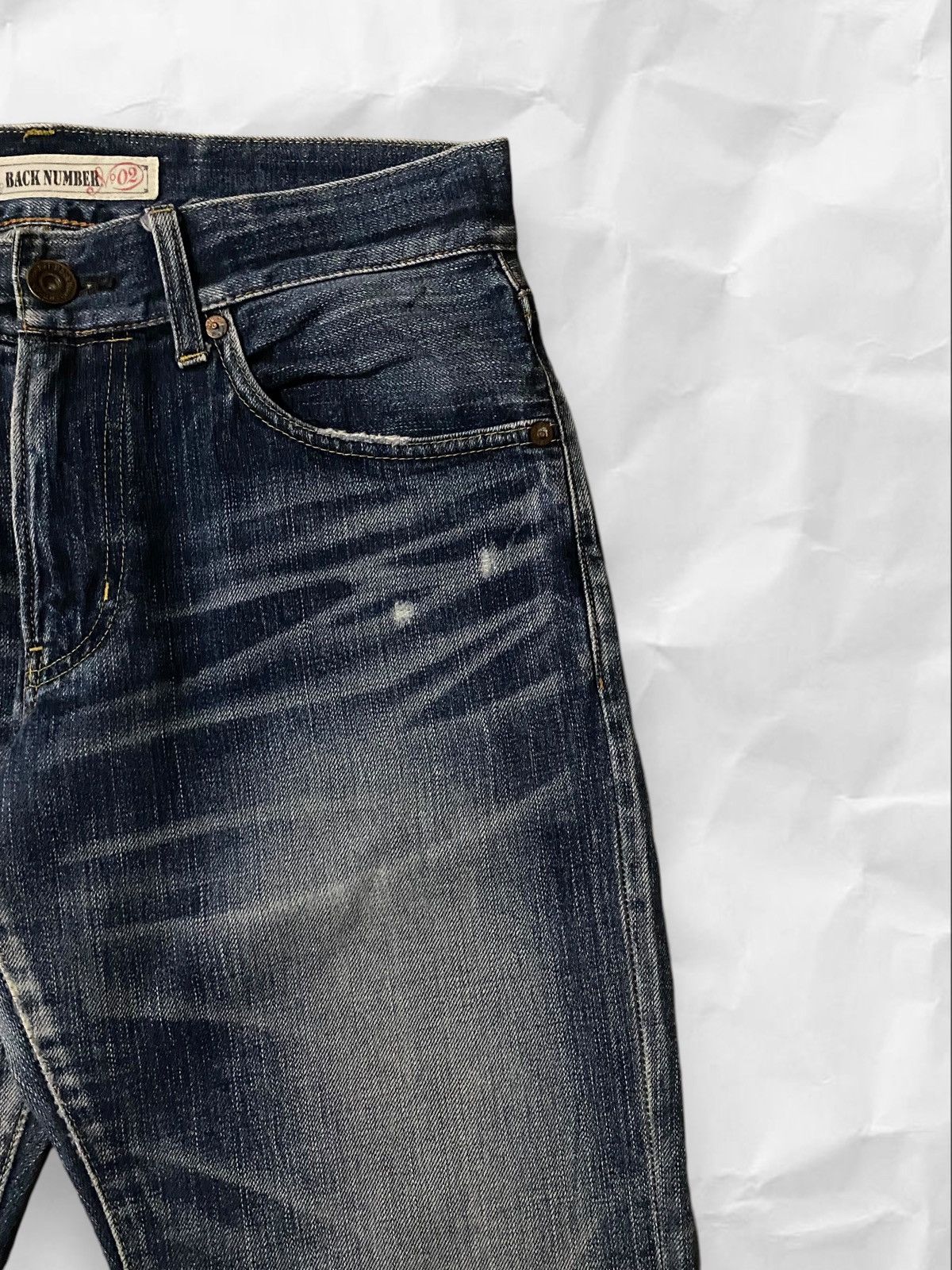 If Six Was Nine × Japanese Brand × Vintage Back Number Japan Distressed Dark Blue Wash Denim Jeans Size US 34 / EU 50 - 7 Thumbnail