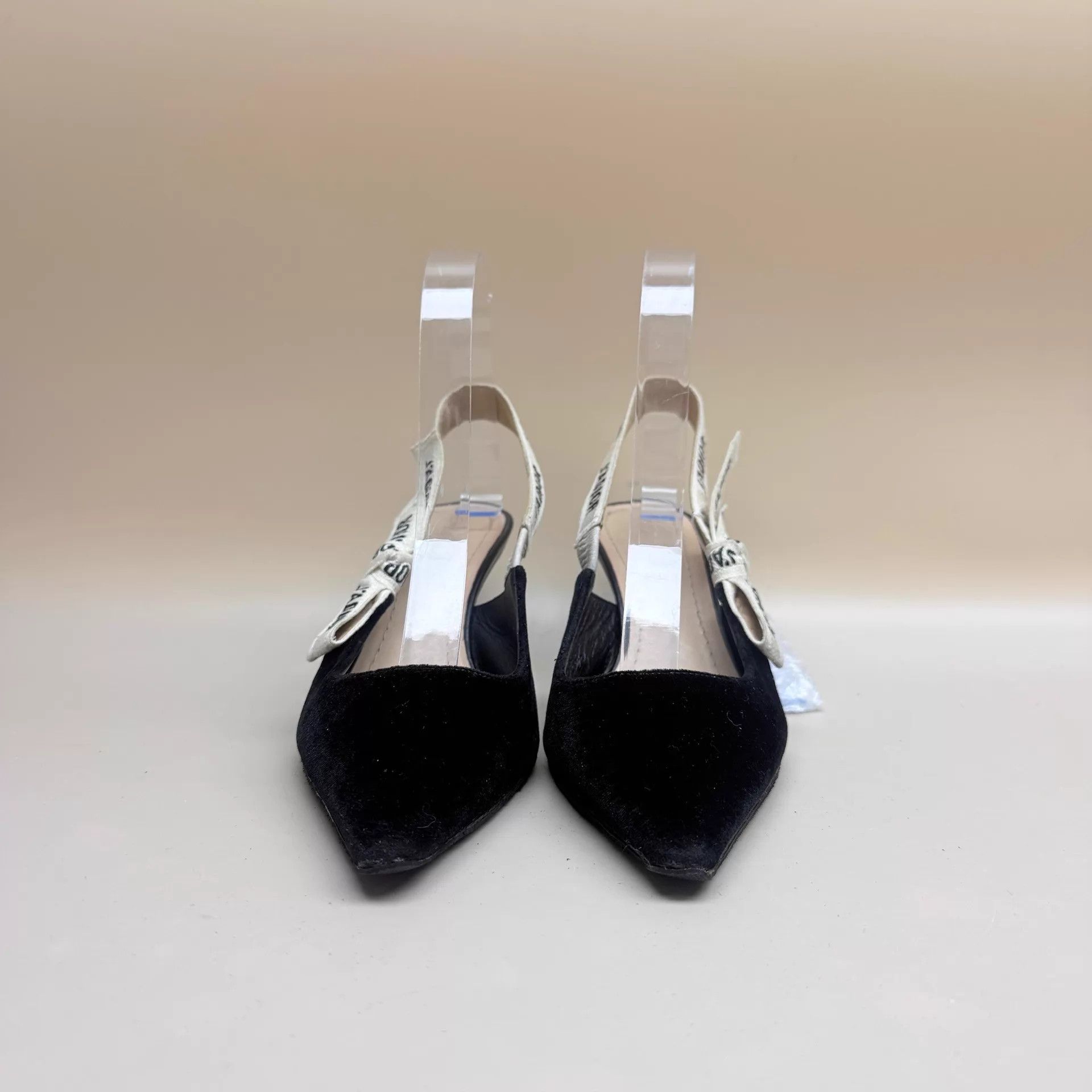 Dior Dior B&W Logo Embroidered Kitten Heel 36 95 New Size US 5.5 / IT 35.5 - 2 Thumbnail