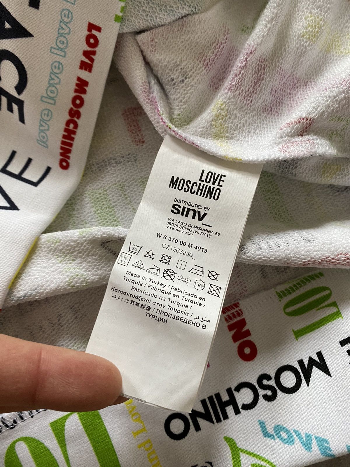 Love Moschino × Moschino Rare Love Moschino “Love and Peace” Multi Logo White Hoodie Size M / US 6-8 / IT 42-44 - 15 Thumbnail