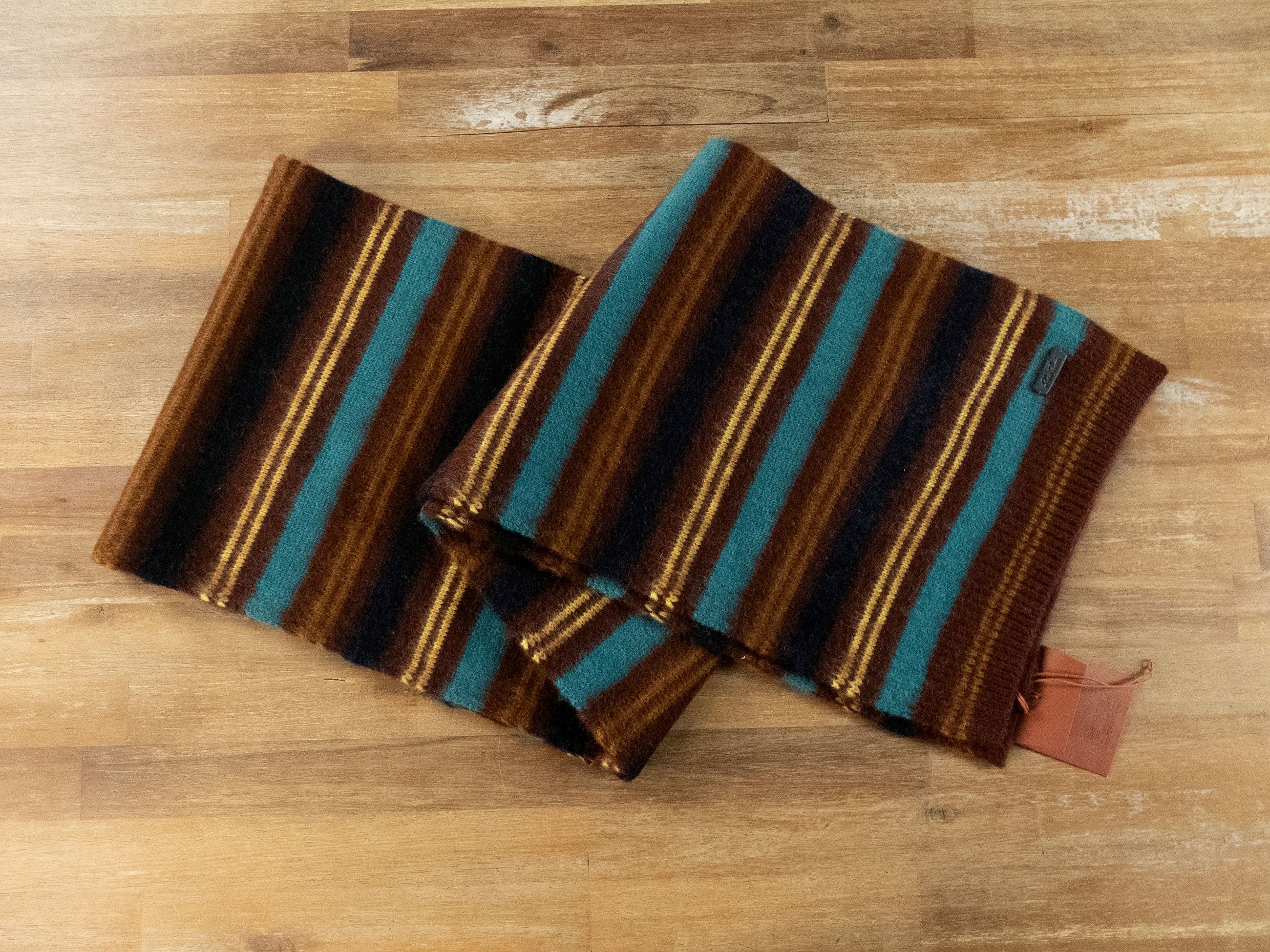 Loro Piana LORO PIANA Twyford brown striped cashmere mohair scarf Size ONE SIZE - 6 Thumbnail