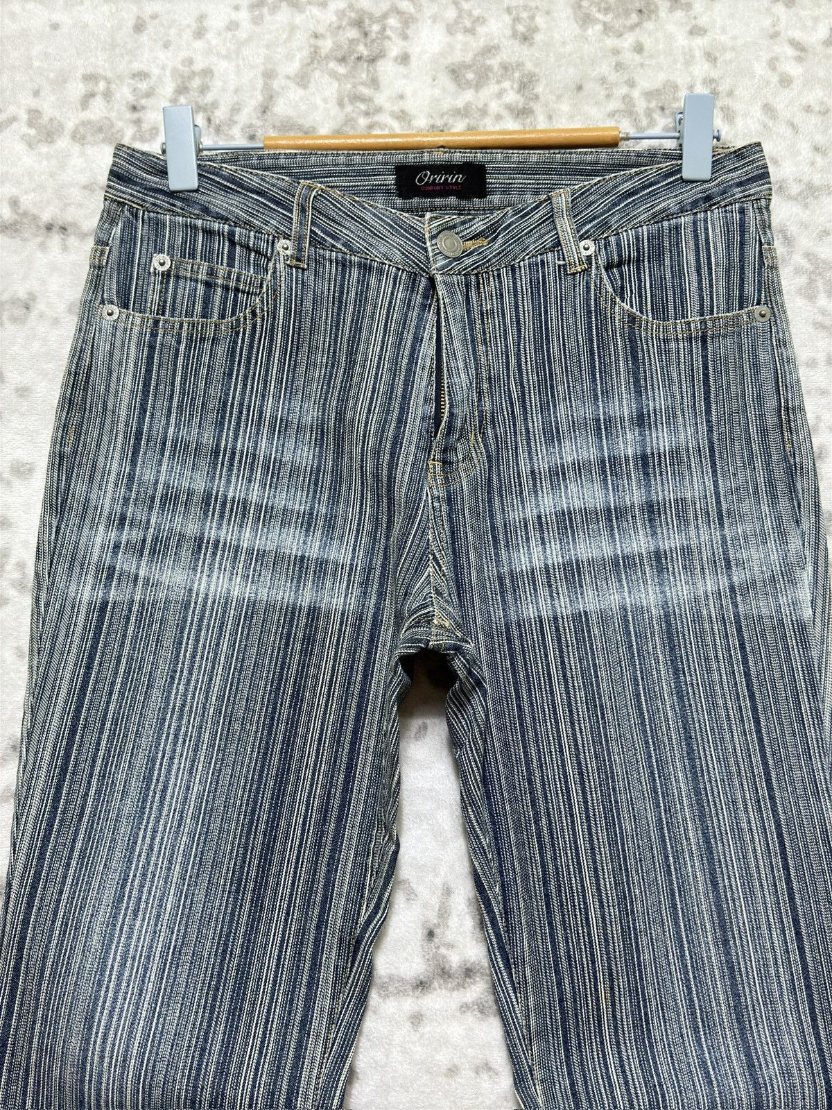 Japanese Brand Japanese Oririn Hickory Stripe Bootcut Archive Denim Jeans Size US 29 - 3 Thumbnail