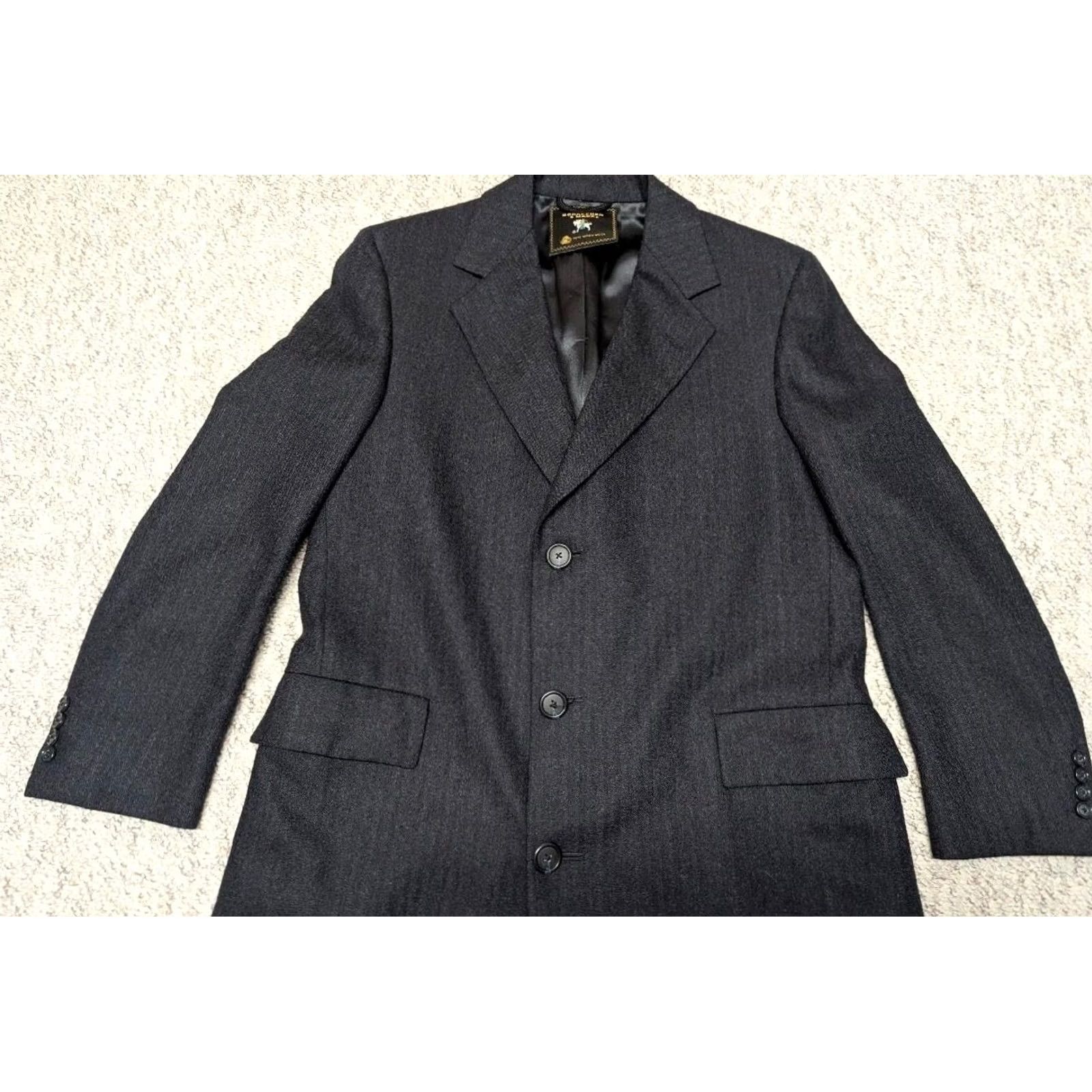 Hart Schaffner Marx VINTAGE Hart Schaffner Marx Overcoat Wool Tweed Herringbone Blue 44 Long Coat Wool USA Made Mens Size US L / EU 52-54 / 3 - 4 Thumbnail