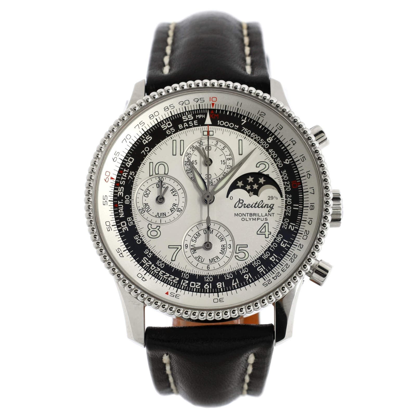 image of Breitling Navitimer Montbrillant Olympus Chronograph Automatic Watch in Silver, Women's