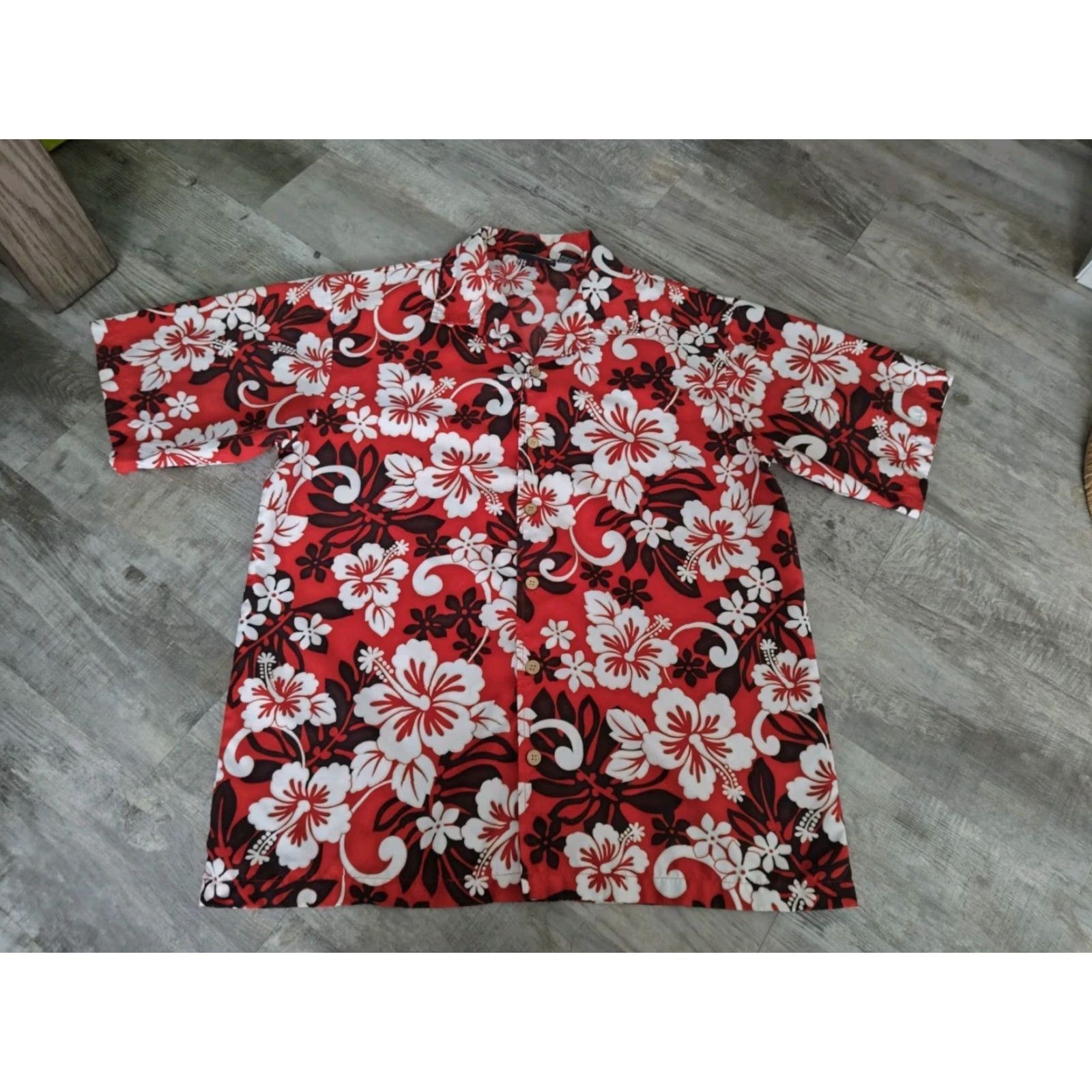 Vintage Vintage ODO Red Hibiscus Floral Hawaiian Short Sleeve Button Up Shirt Men's Sz L Size US L / EU 52-54 / 3 - 2 Thumbnail