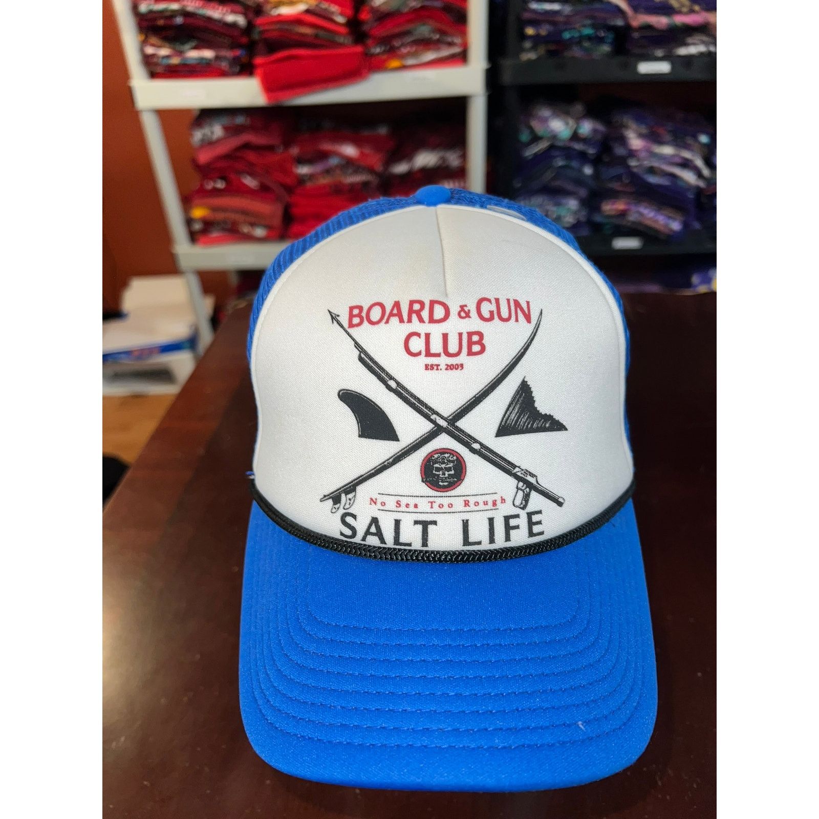Vintage Salt Life Hat Board & Gun Club No Sea Rough Snapback Cap Size ONE SIZE - 2 Thumbnail