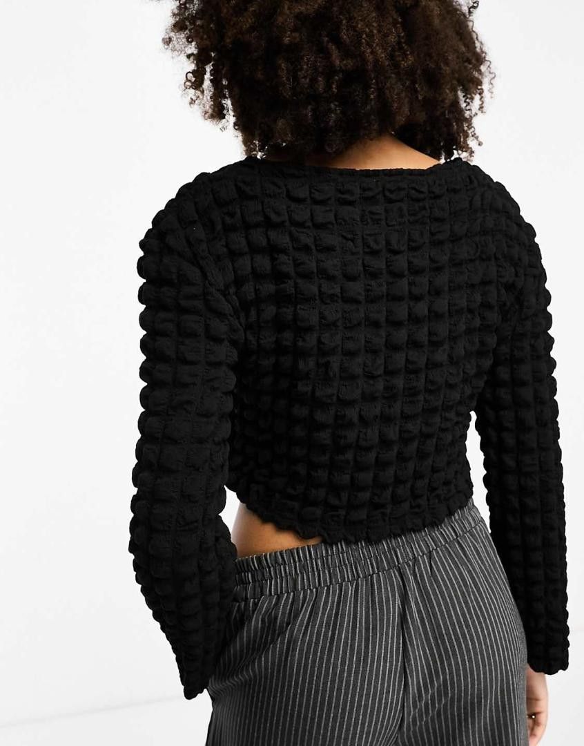 Designer × Japanese Brand Dazy Waffle Textured Crop Top Size S / US 4 / IT 40 - 2 Thumbnail