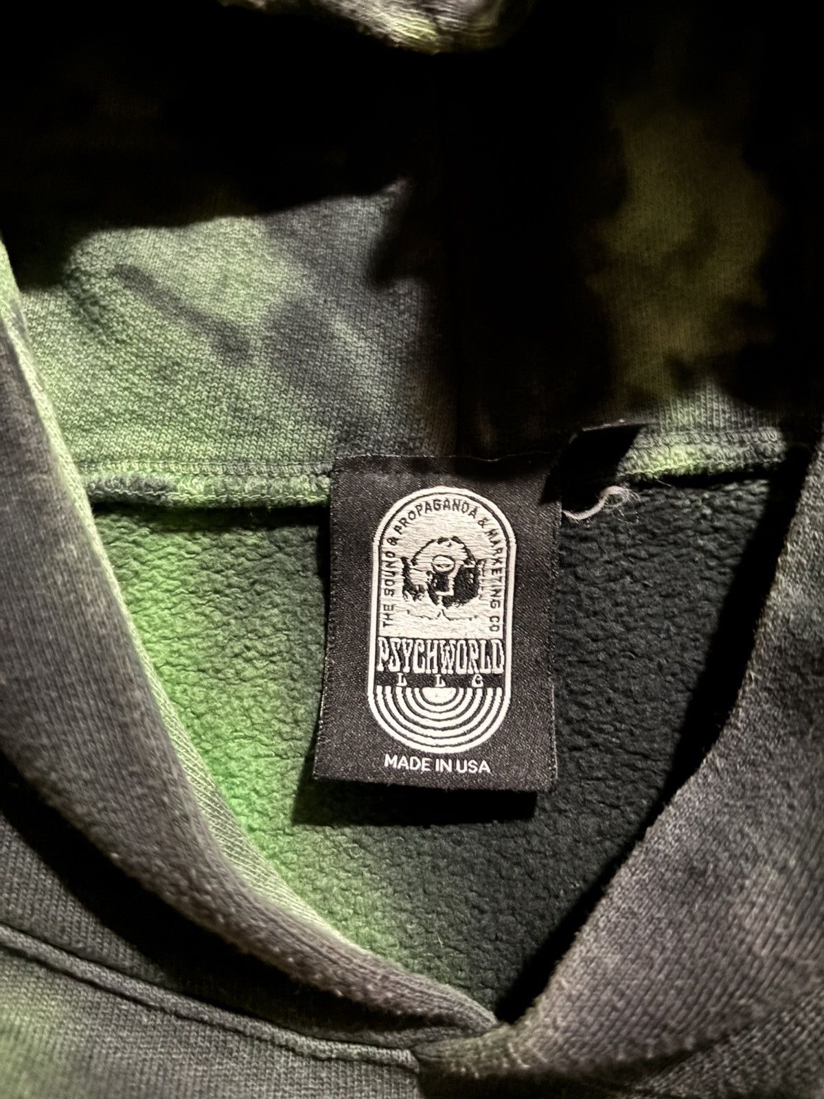 Psychworld Psychworld Tie Dye Motion Logo Black & Green Hoodie Size US XL / EU 56 / 4 - 3 Thumbnail