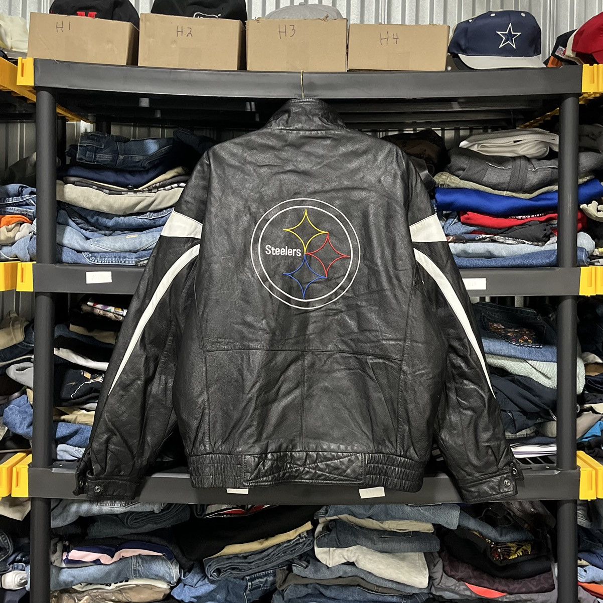 Pro Player Vintage 90s Pittsburgh Steelers Pro Player Leather Jacket XL Size US XL / EU 56 / 4 - 2 Thumbnail