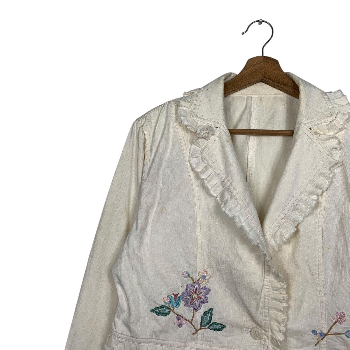 Japanese Brand E.Larin Flower Design Crop Jacket Size S / US 4 / IT 40 - 6 Thumbnail