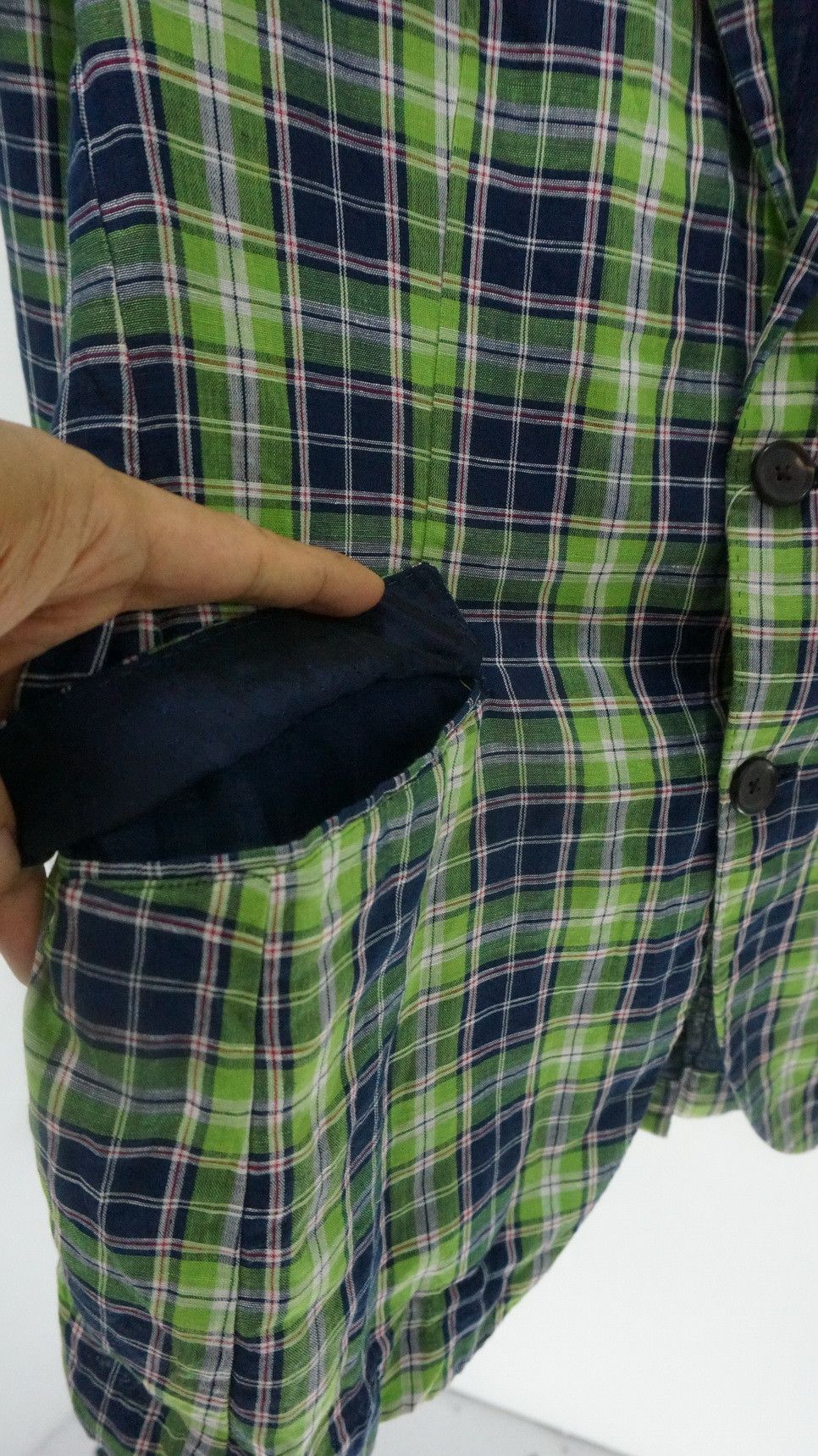 Japanese Brand Rare SHIPS Japan Tartan Light Blazer Production Sample Size 46R - 6 Thumbnail