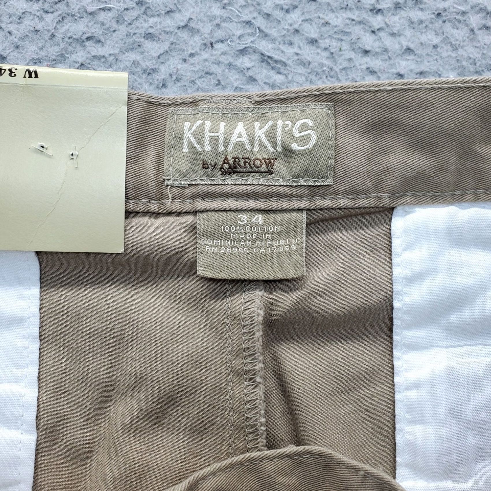 Arrow Arrow Mens Khakis Shorts 34W Brown Classic Chino Casual 100% Cotton Flat Front Pocket Mens Size 34 Brown Charcoal Wash Vintage: No Size US 34 / EU 50 - 7 Thumbnail
