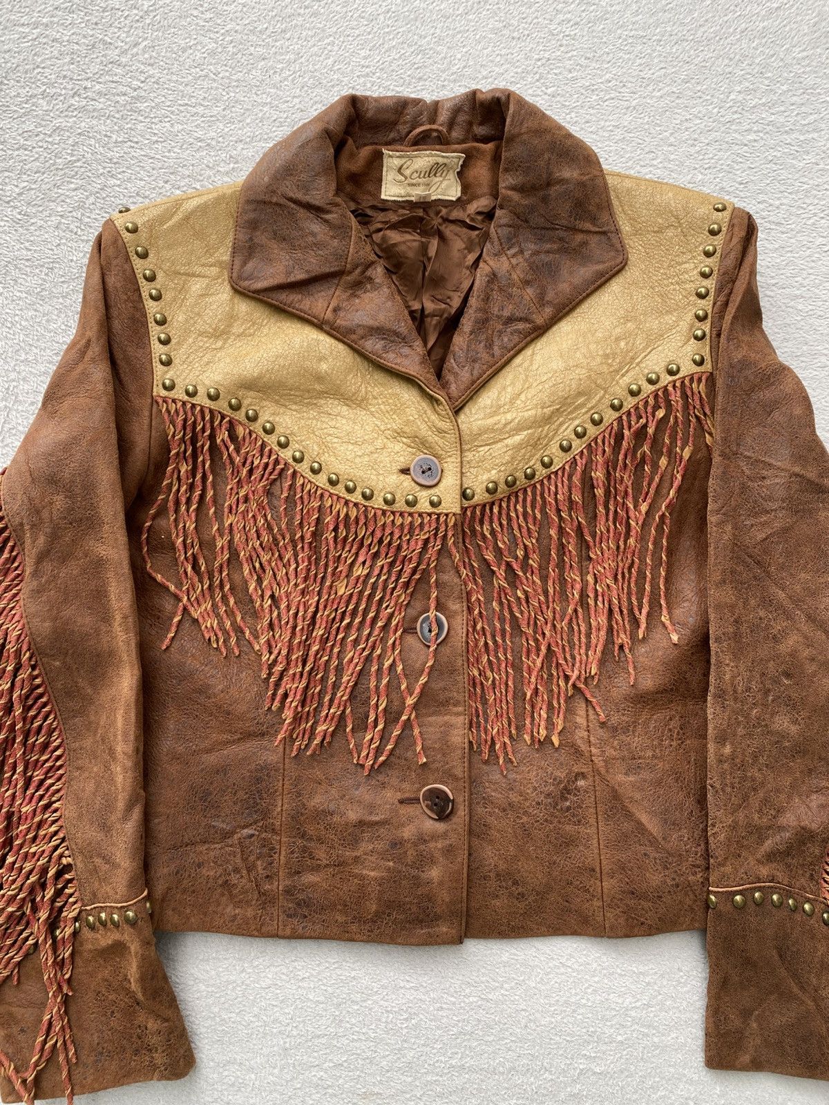 Scully 1980s- Scully- Fringed Cropped Leather Jacket Size US M / EU 48-50 / 2 - 12 Thumbnail