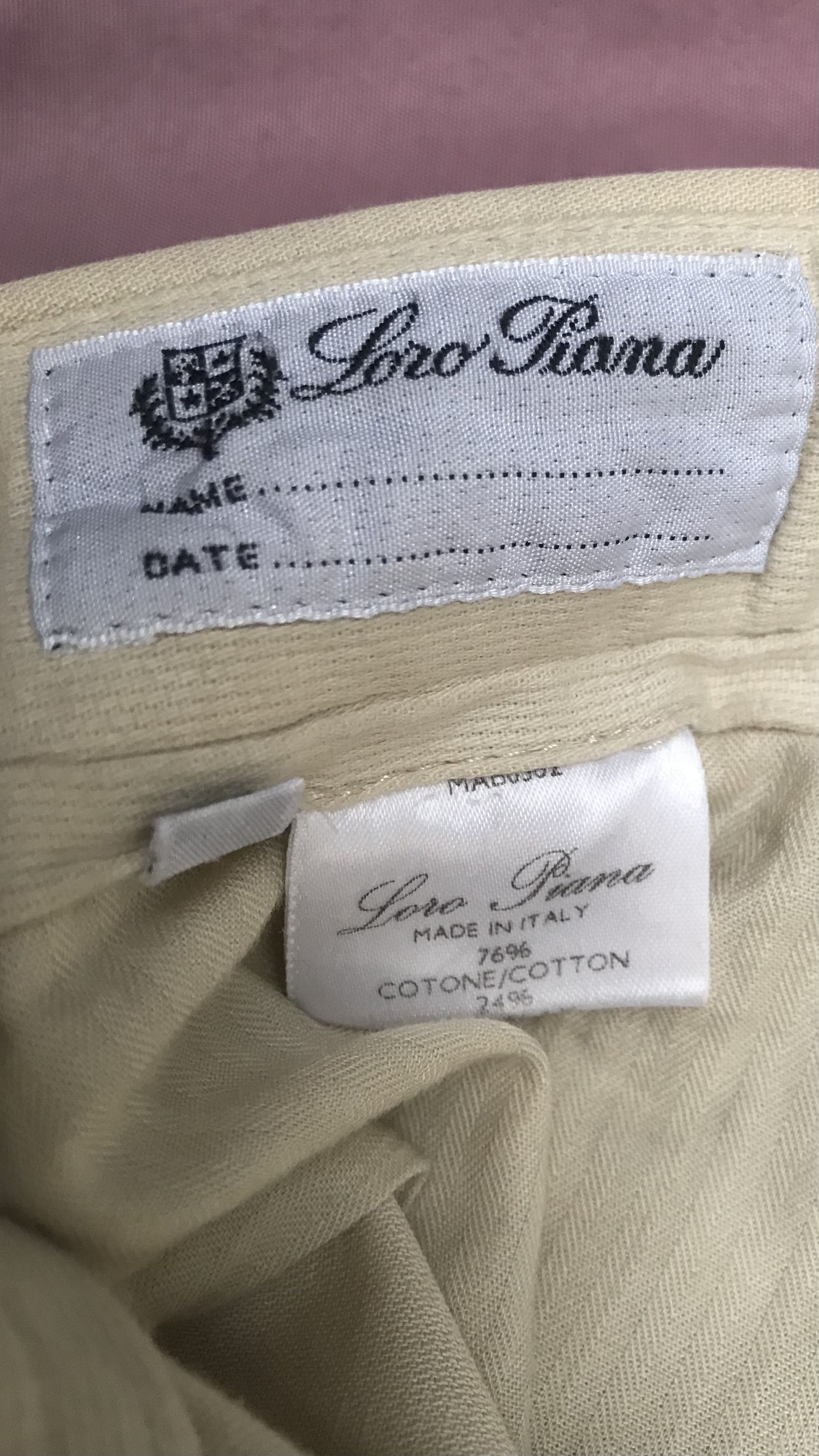 Loro Piana LORO PIANA LINEN COTTON BLEND CREAM CHINO TROUSERS Size US 34 / EU 50 - 1 Thumbnail