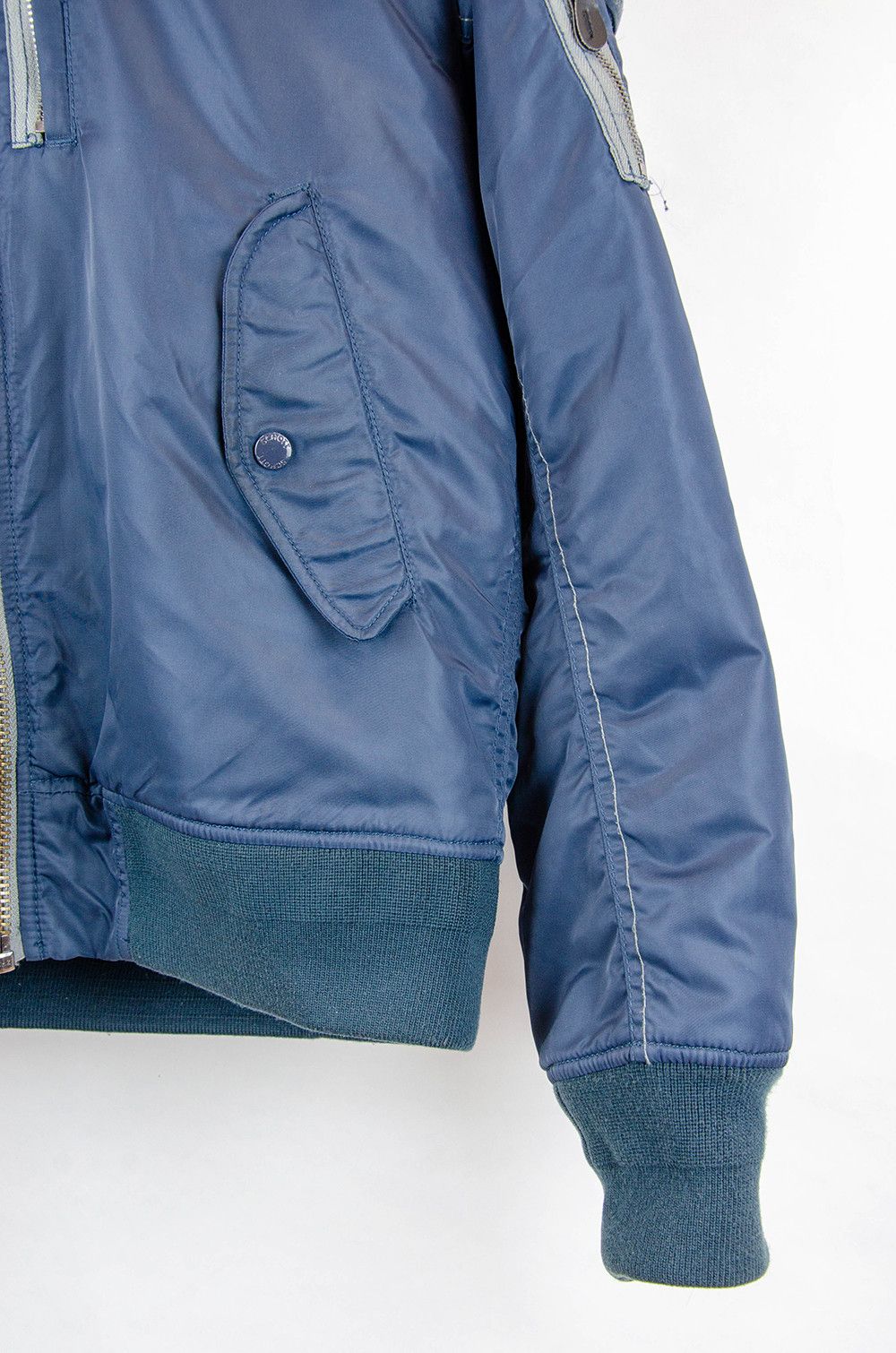 Schott Schott NYC Navy Hooded Bomber Jacket Faux Fur Trim - Size L Size US L / EU 52-54 / 3 - 3 Thumbnail