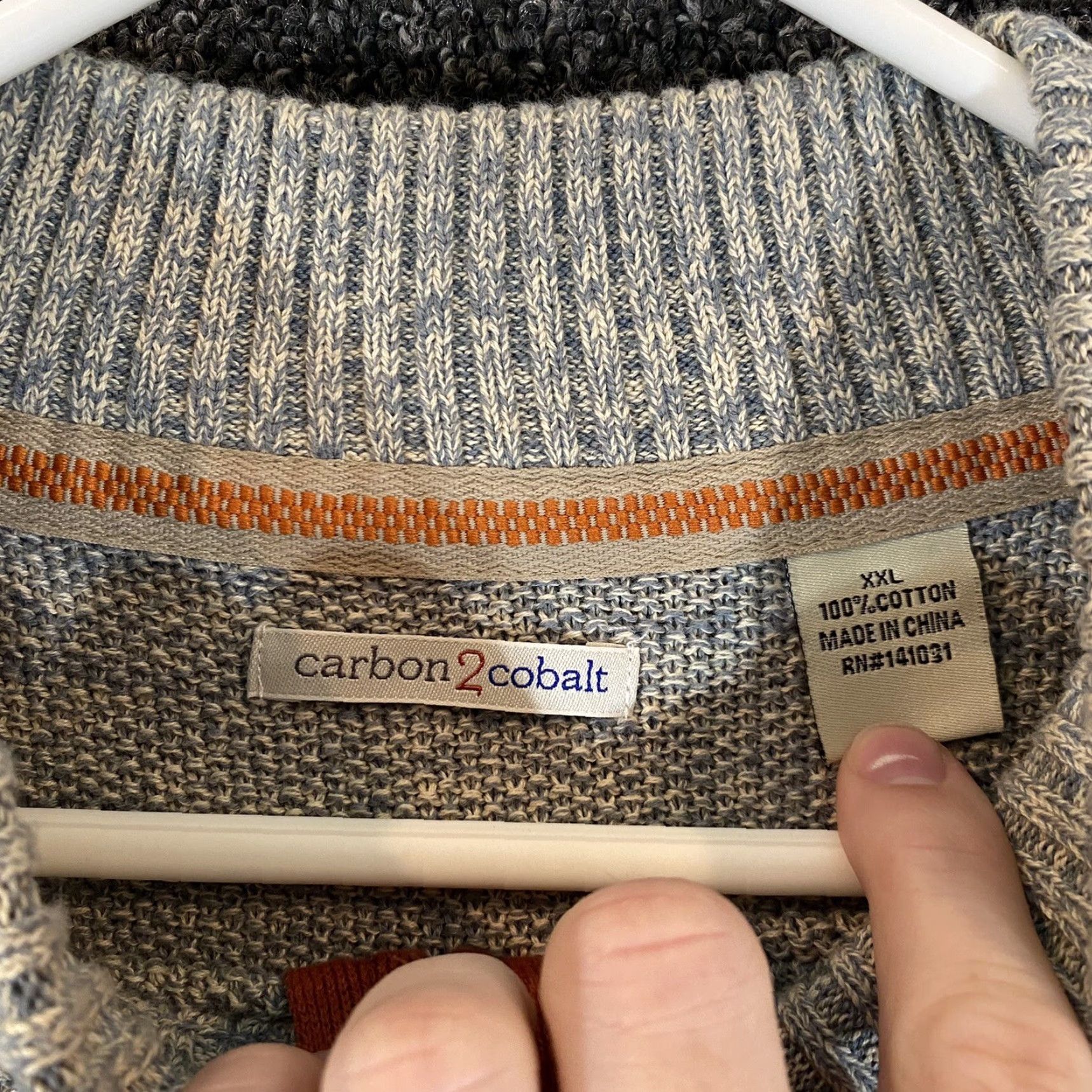 Carbon2Cobalt Carbon 2 Cobalt Sweater Mens XL Pullover Knit 1/4 Zip Mock Neck Casual Gray Size US XL / EU 56 / 4 - 2 Thumbnail