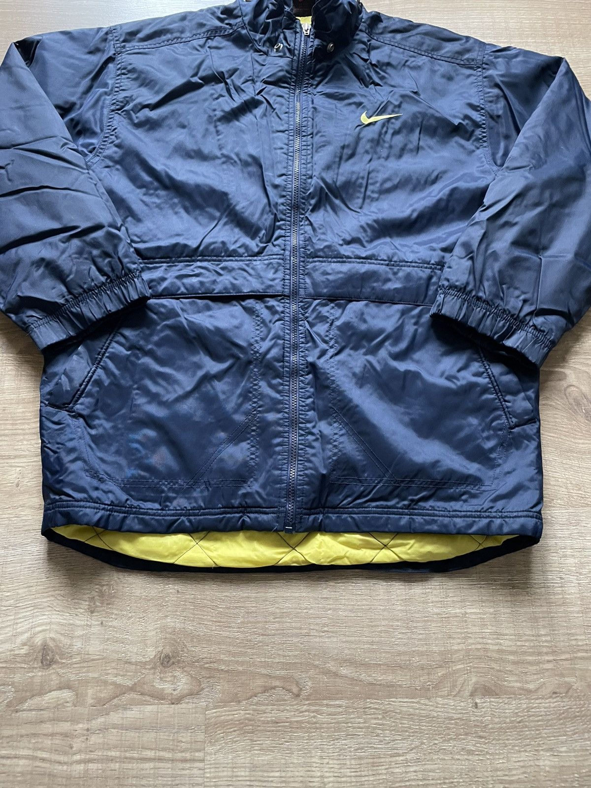Nike Vintage 90s Nike Swoosh Logo Accent Quilted Coat Jacket Size US S / EU 44-46 / 1 - 4 Thumbnail
