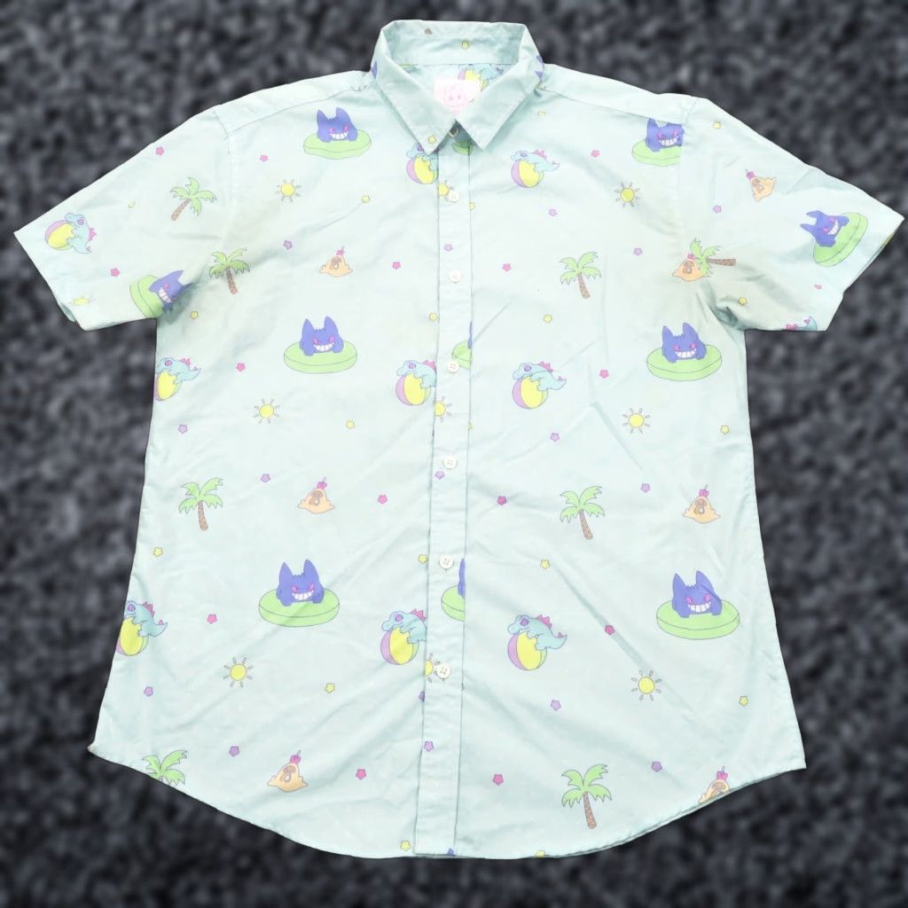 Vintage VINTAGE Pokemon Shirt Mens Medium Sugarstar Cafe Button Up Gengar Totodile Sandygast Size US M / EU 48-50 / 2 - 1 Thumbnail