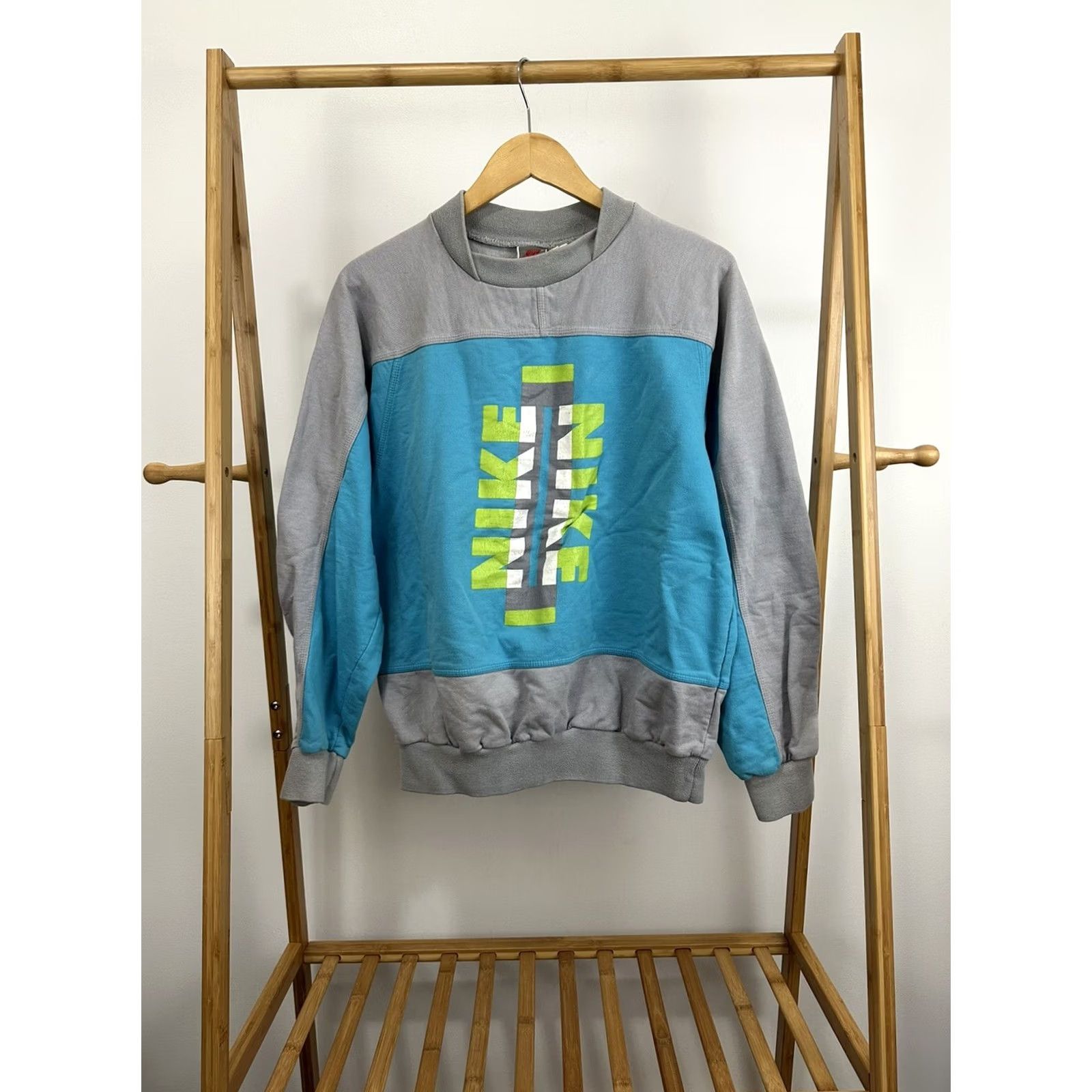 Nike VTG 80s Nike Spellout Color Block Pullover Bold Sweatshirt M Multicolor Mens Size US M / EU 48-50 / 2 - 2 Thumbnail