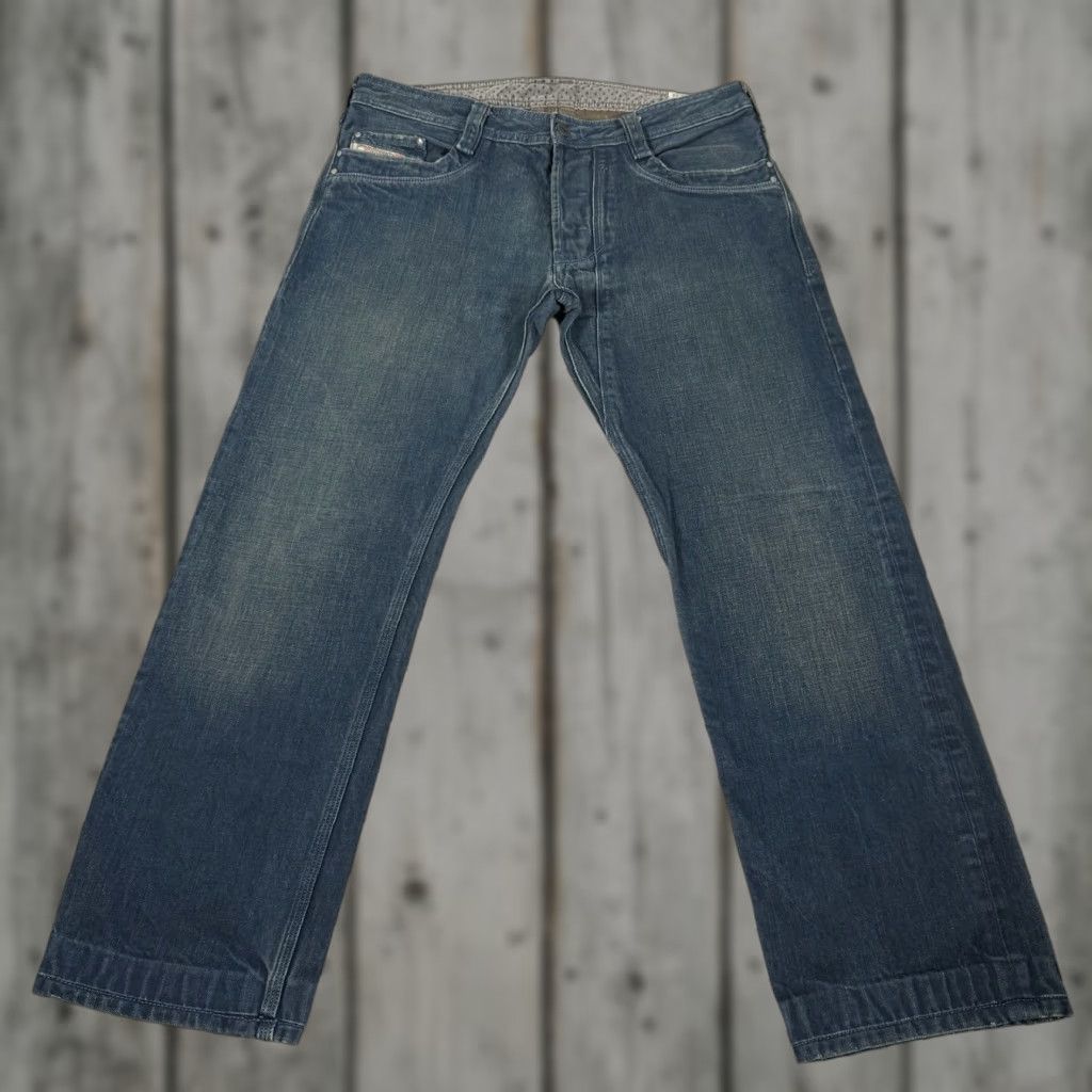 Diesel Diesel Jeans Mens 33x28 Blue TIMMEN Straight Denim Pants Button Fly Western Jeans Size US 33 - 1 Thumbnail