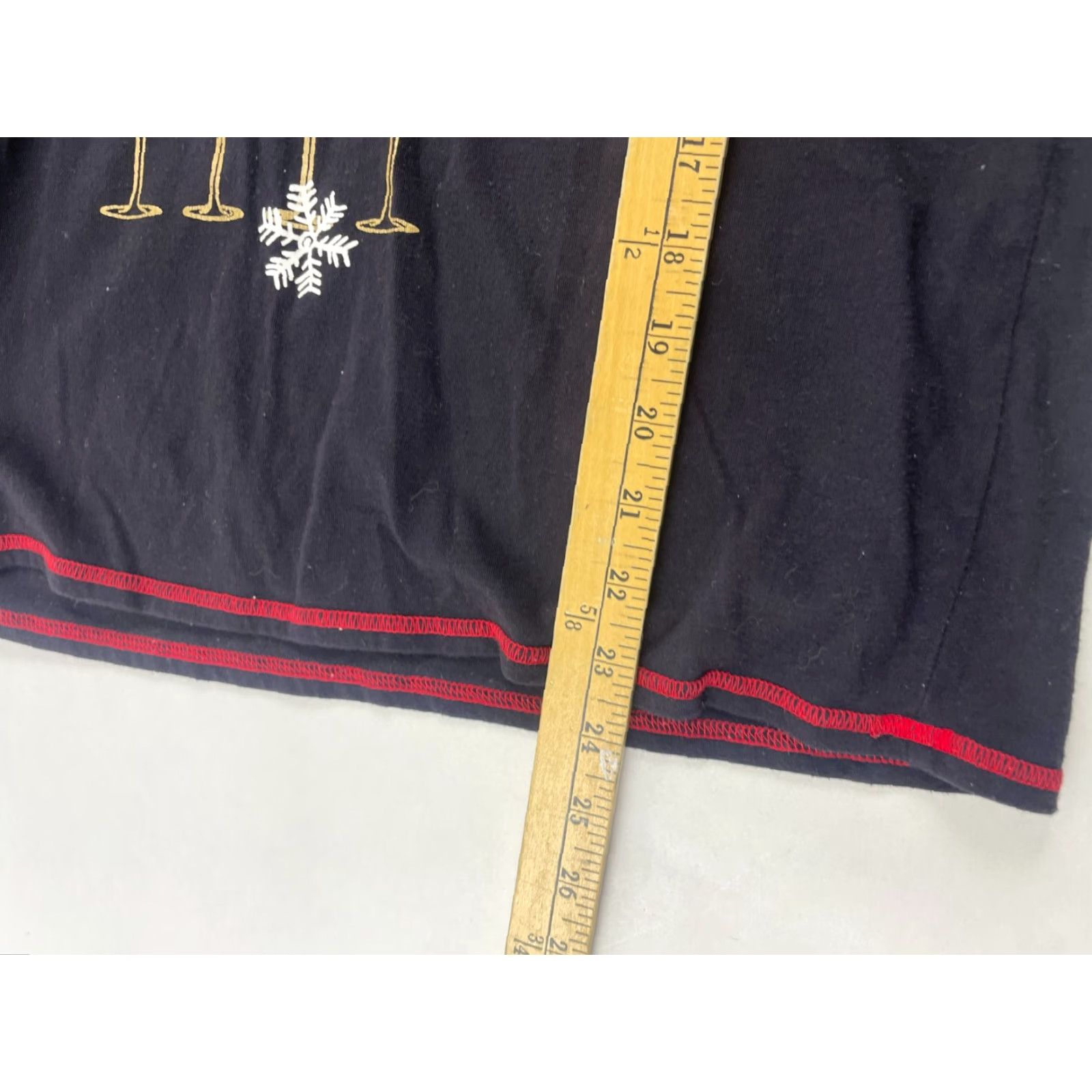 Vintage SLEEP CHIC PJ Shirt Women Large Black Santa Little Helper Wine Glass Nightwear Christmas Costume Gift Size L / US 10 / IT 46 - 6 Thumbnail