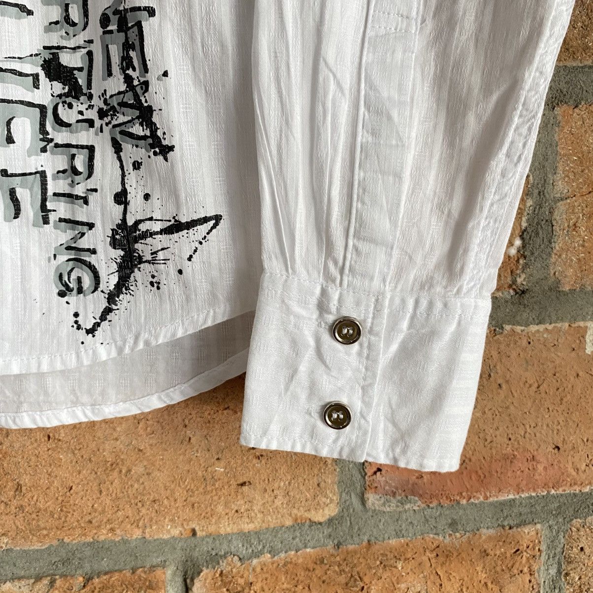 Japanese Brand Wild Life Y2K Punk White Graphic Print Shirt Size M / US 6-8 / IT 42-44 - 3 Thumbnail