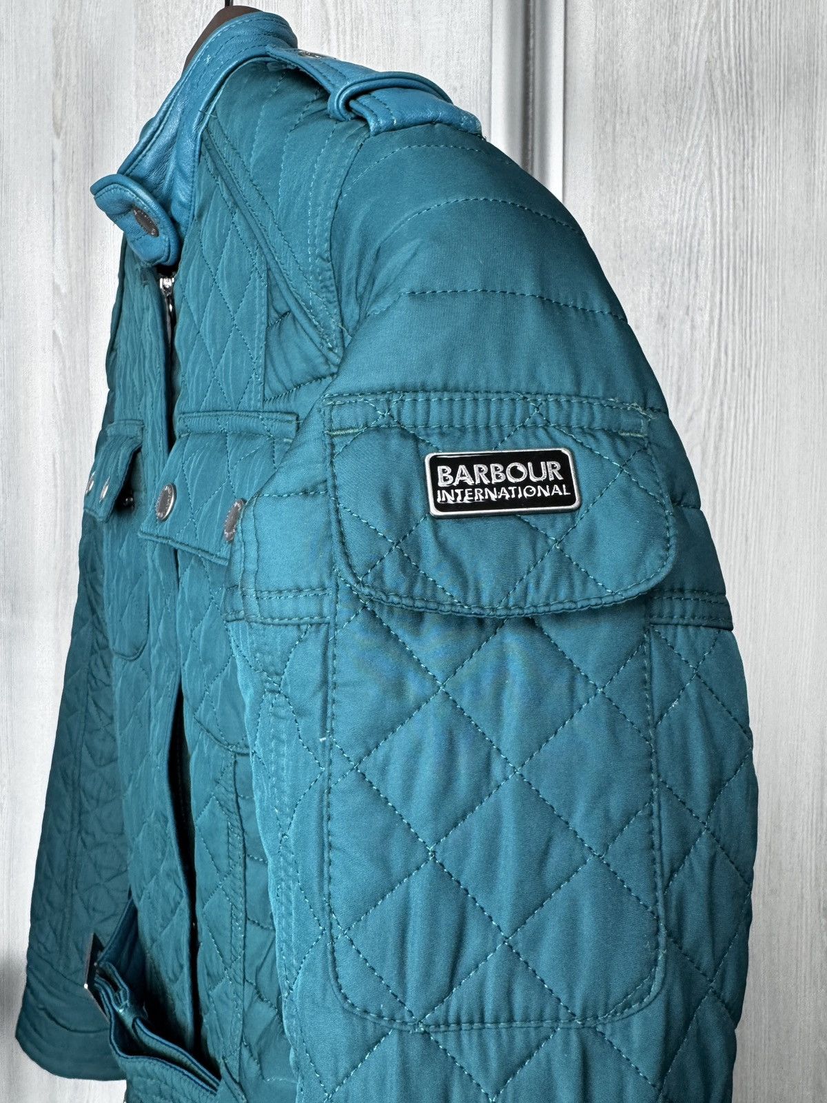 Barbour Barbour International Black Streak Quilted Leather Trim Jckt Size S / US 4 / IT 40 - 8 Thumbnail