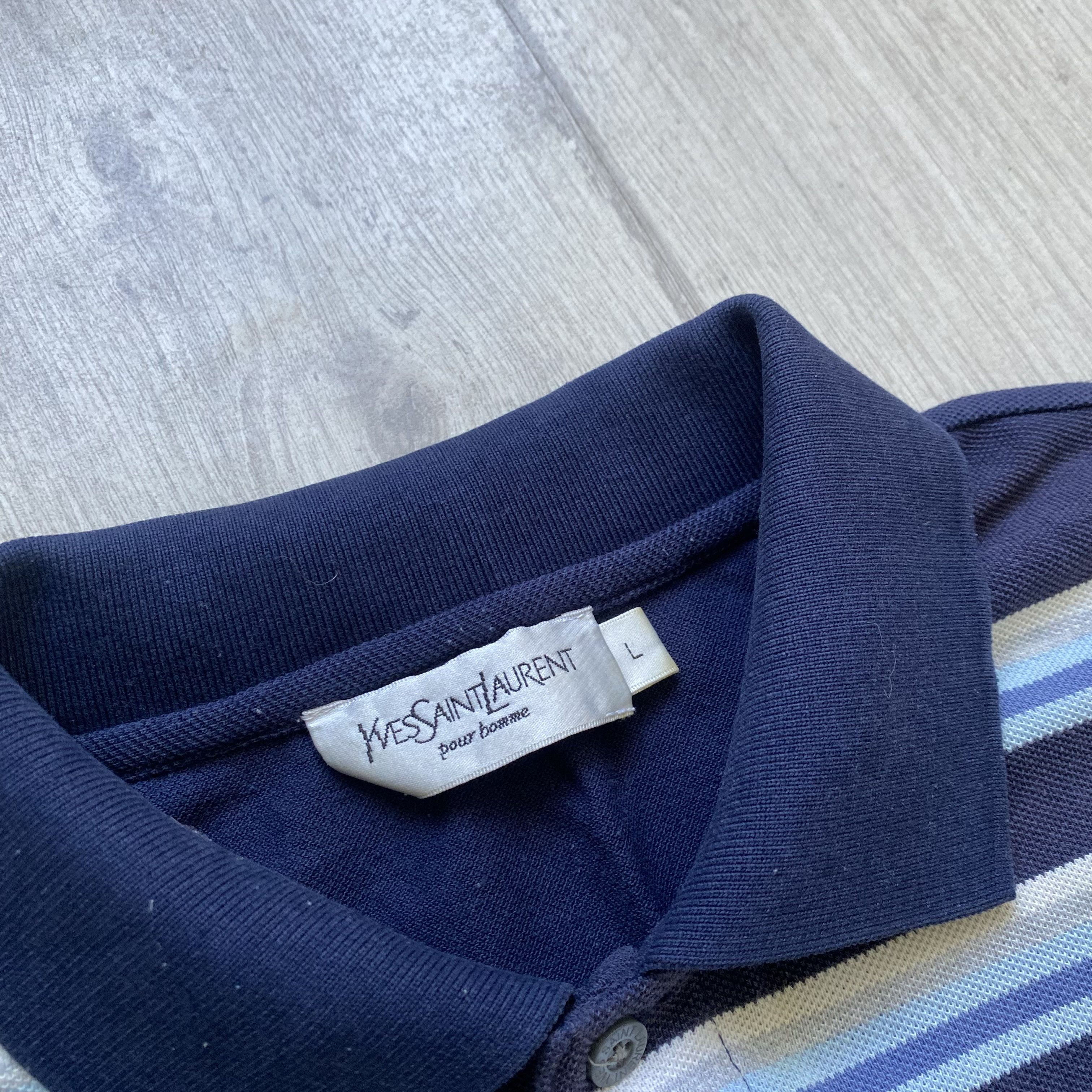 Yves Saint Laurent Vintage 90 Yves Saint Laurent Faded Polo Big Logo Oldmoney Size US L / EU 52-54 / 3 - 5 Thumbnail