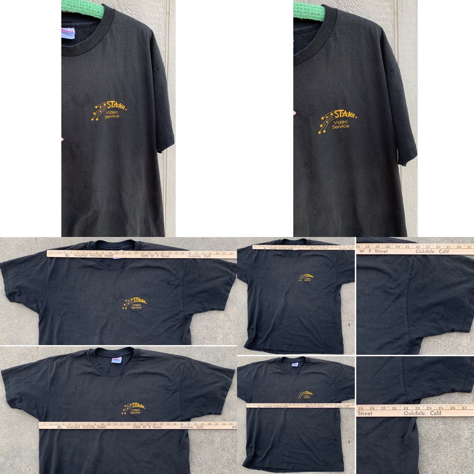 Hanes VINTAGE Hanes T-Shirt XL Unisex Adults Black 50/50 80s 90s Graphic Print Front Back Single Stitch Crew Neck Short Sleeve Made in USA Size US XL / EU 56 / 4 - 8 Thumbnail