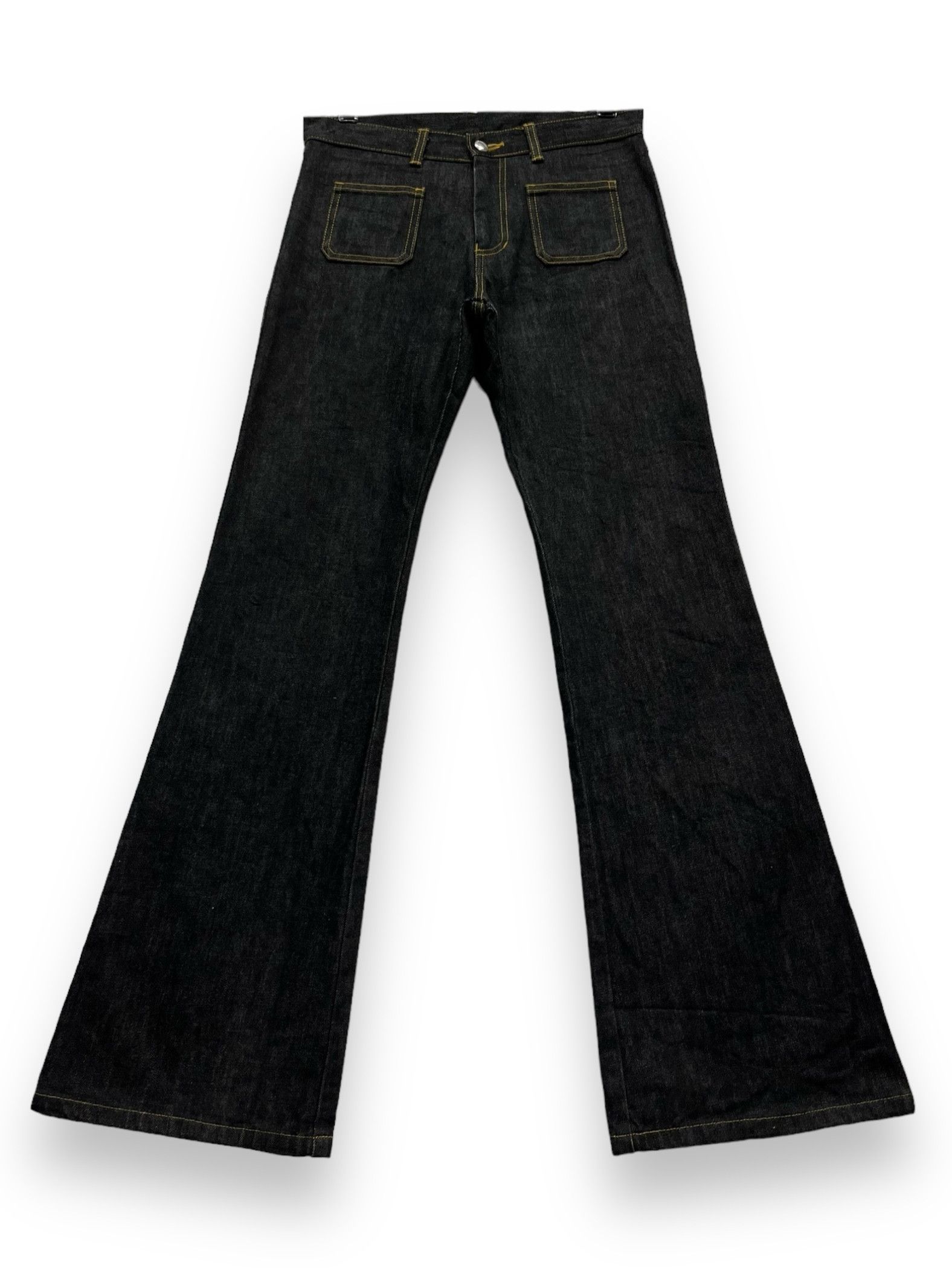 Designer × Katharine Hamnett London × Vintage 🔥KATHARINE HAMNETT LONDON Ultra Flare Denim Bush Pants Size US 28 / EU 44 - 2 Thumbnail