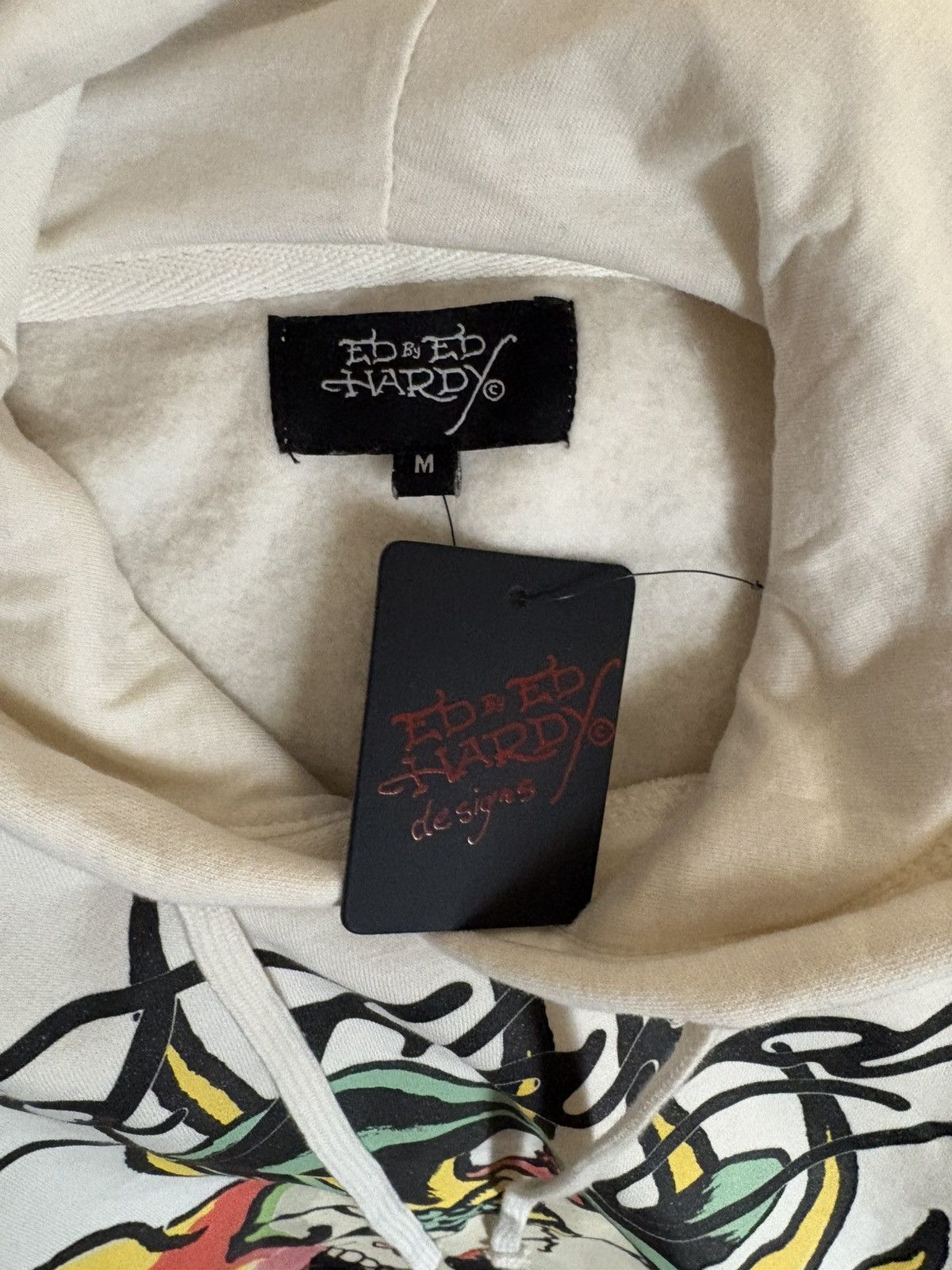 Ed Hardy Ed Hardy Serpent Flame Skull Tattoo Y2K Ivory Hoodie Medium Size US M / EU 48-50 / 2 - 5 Thumbnail