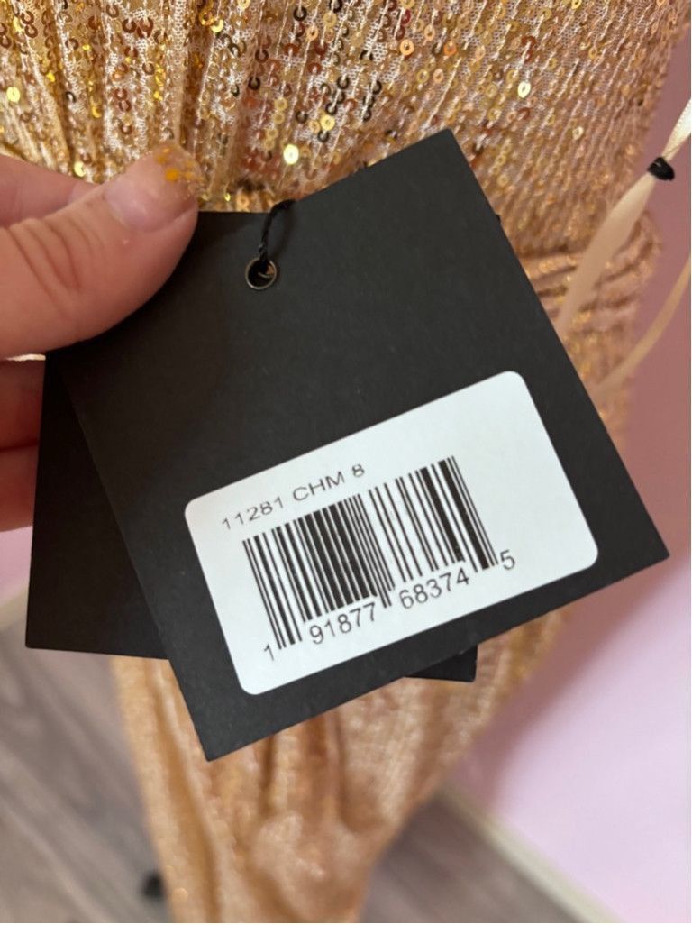Mac Duggal Women's Mac Duggal Gold Sequin Halter Gown Size 8 Size M / US 6-8 / IT 42-44 - 6 Thumbnail