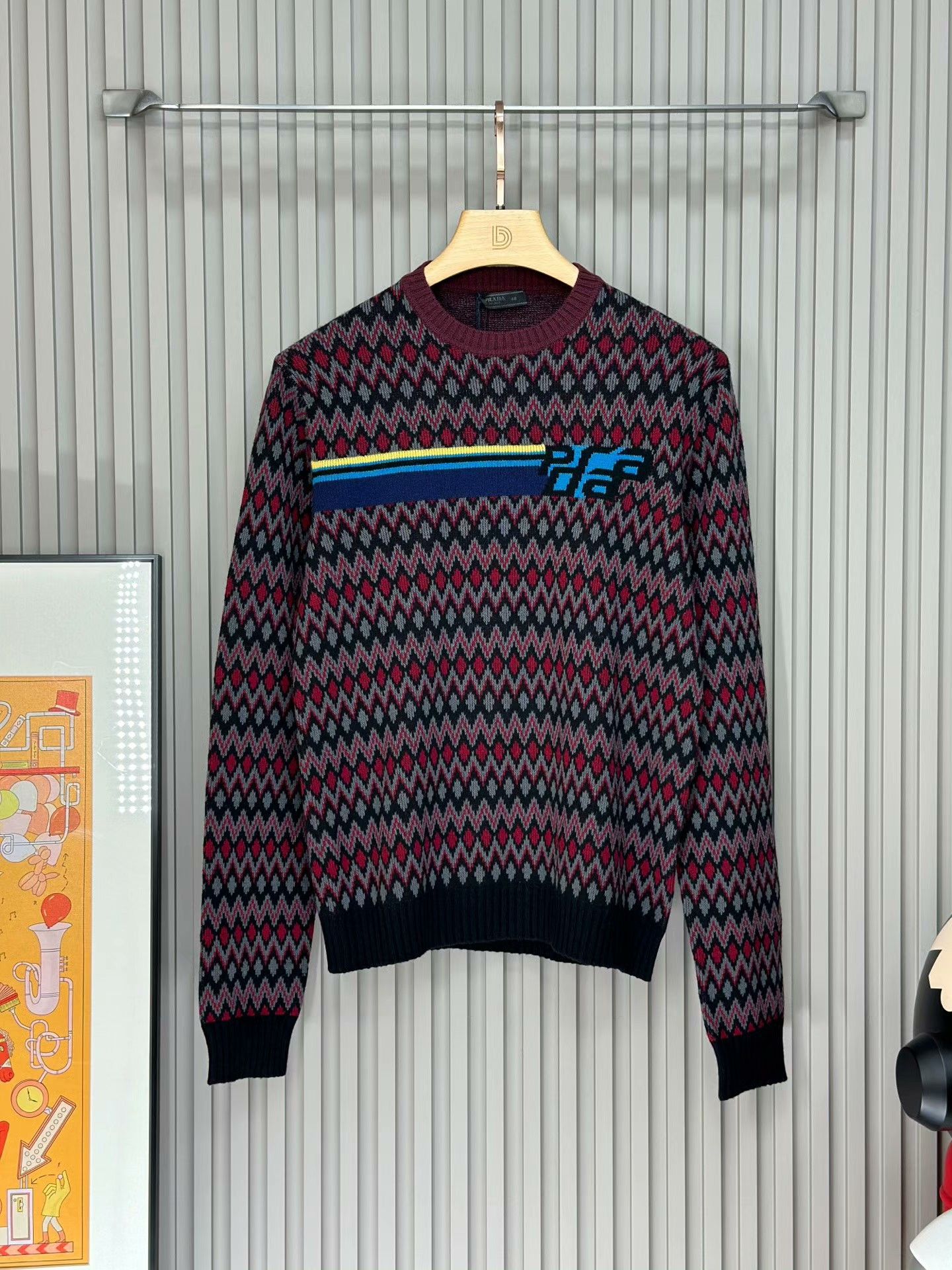 Prada PRADA Colorblock Crewneck Wool Sweater Size US M / EU 48-50 / 2 - 1 Thumbnail