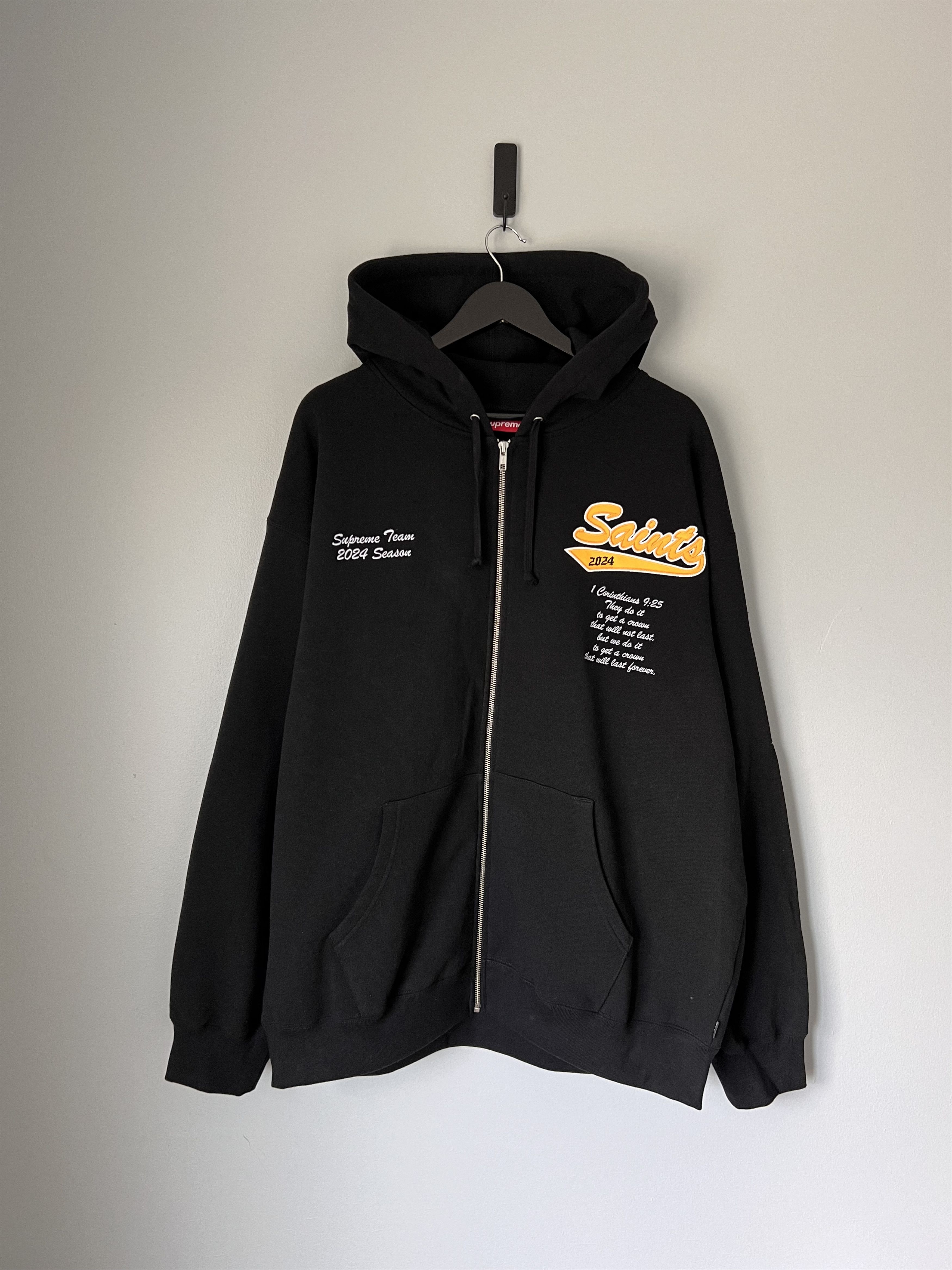 image of Supreme Saints Salvation Zip Hoodie In Black, Men's (Size 2XL)