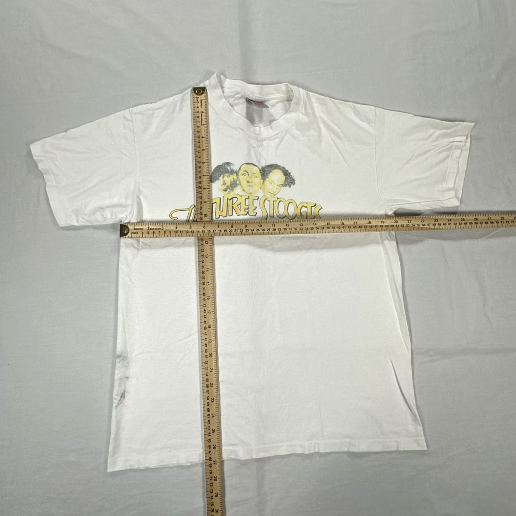 Vintage VINTAGE Oneita T-Shirt Stoogies 90s White Crew Neck Short Sleeve 3 Graphic Print Mens Size US M / EU 48-50 / 2 - 2 Thumbnail