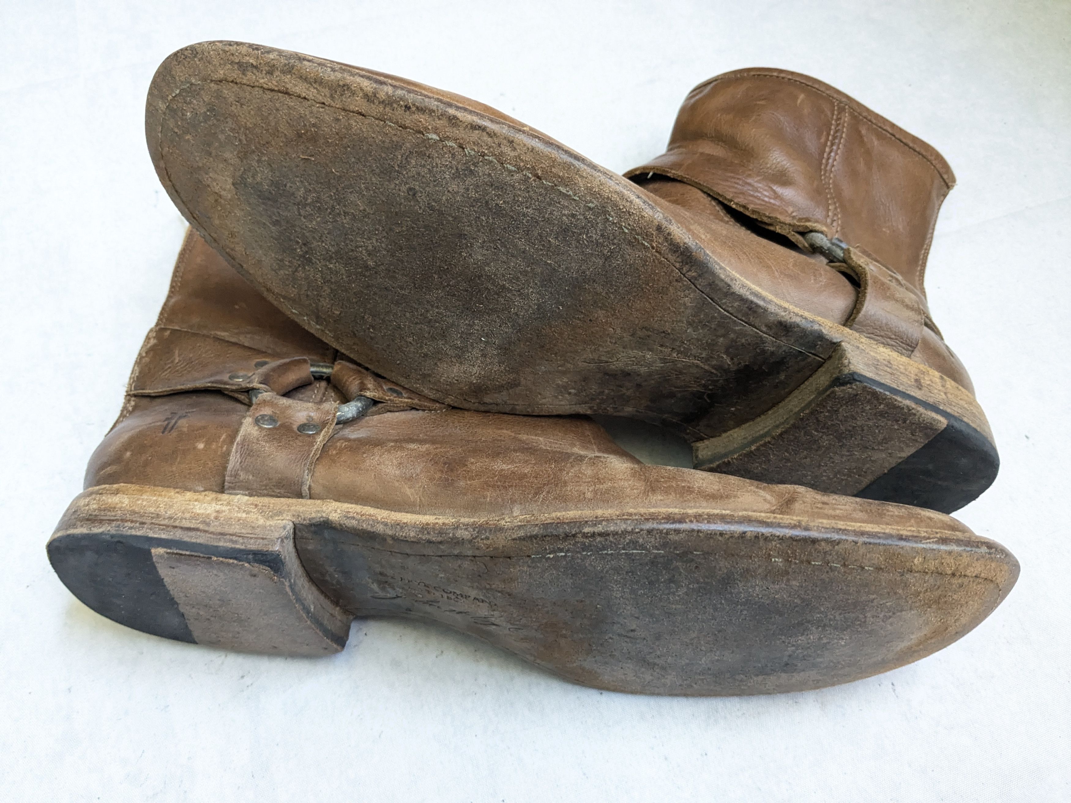 Frye Frye Harness Boots Brown Leather 10.5 D Buckle Size US 10.5 / EU 43-44 - 17 Thumbnail