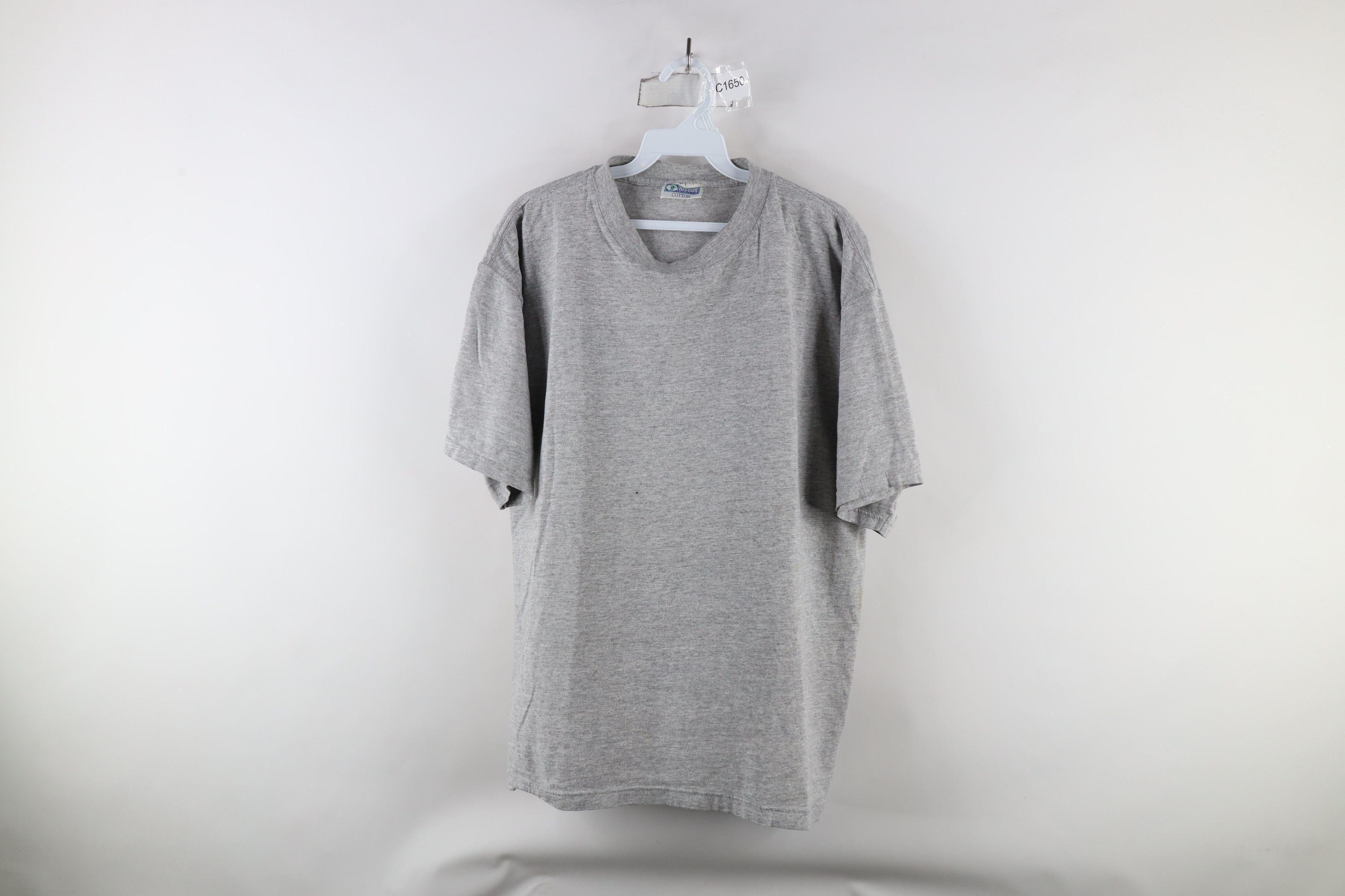 Vintage Vintage 90s Streetwear Blank Short Sleeve T-Shirt Gray Size US L / EU 52-54 / 3 - 1 Thumbnail