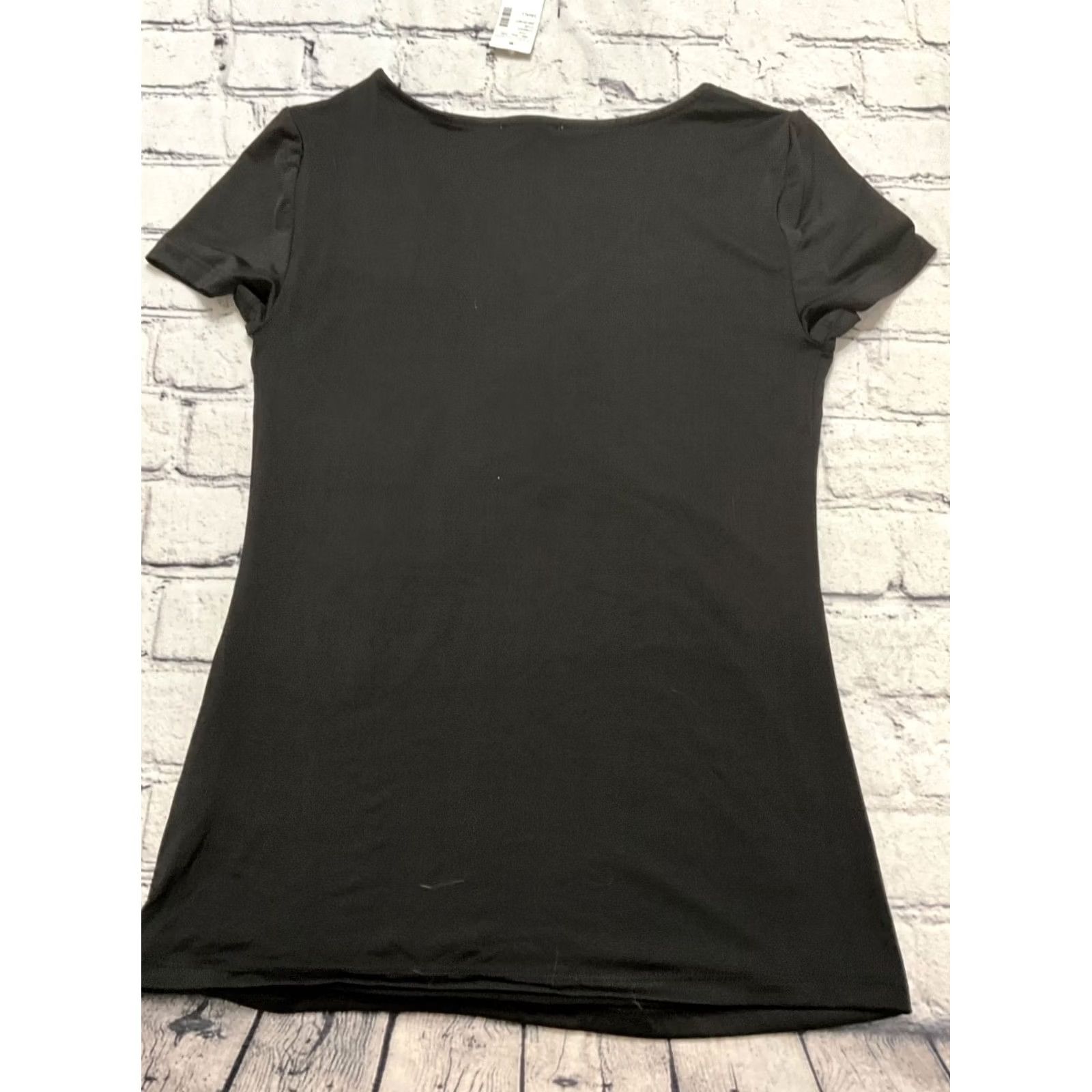 Vintage EDGELY Blouse Top V-Neck Short Sleeve Pullover Black S NWT Womens Shirt Casual Spring Summer Regular Fit Size S / US 4 / IT 40 - 5 Thumbnail