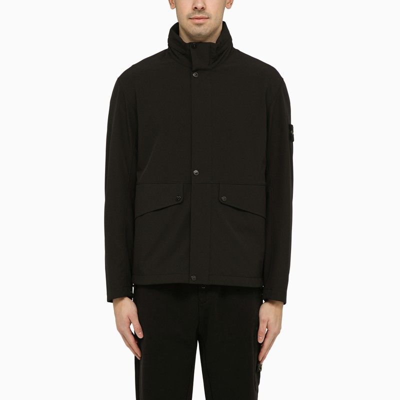 image of Stone Island Soft-Shell Jacket R Black, Men's (Size 2XL)