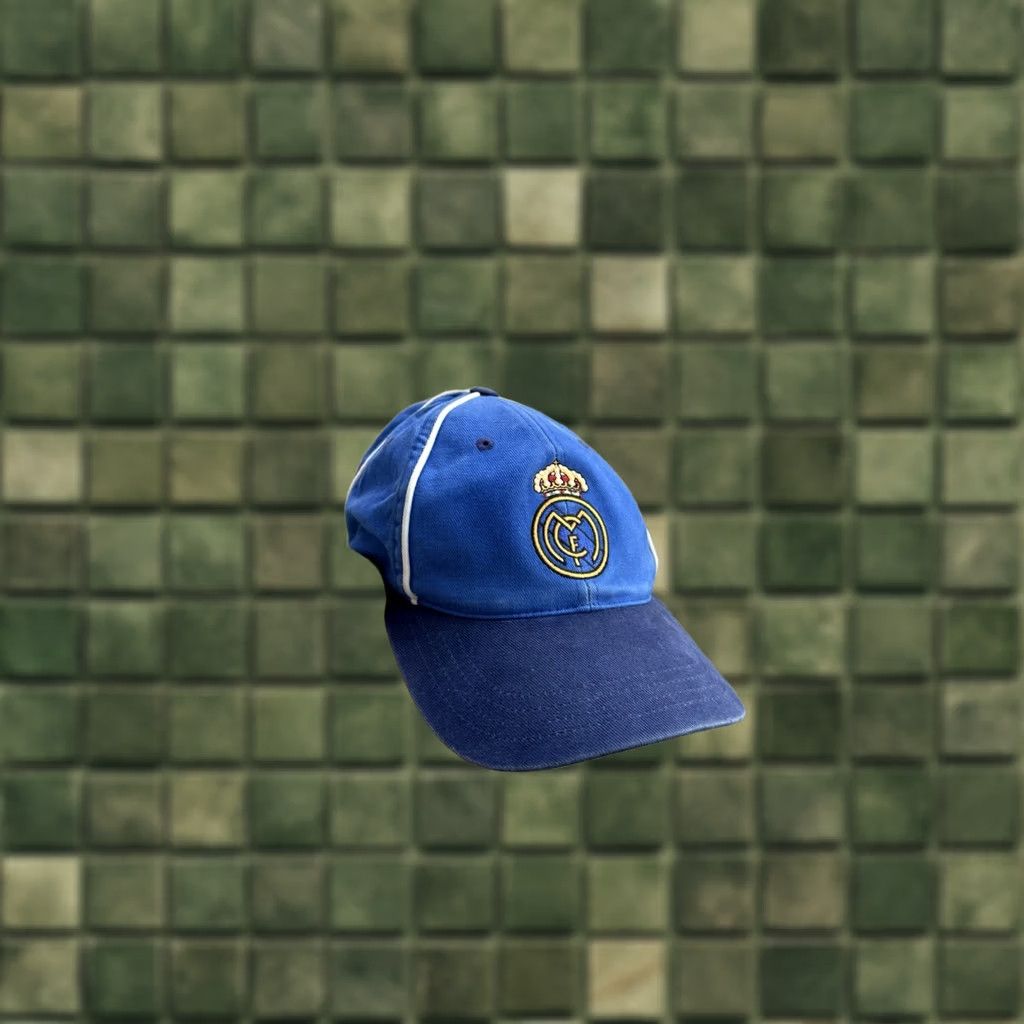 Adidas VINTAGE Real Madrid Adidas Football Soccer Cap Hat Blue One Size Men Size ONE SIZE - 1 Thumbnail