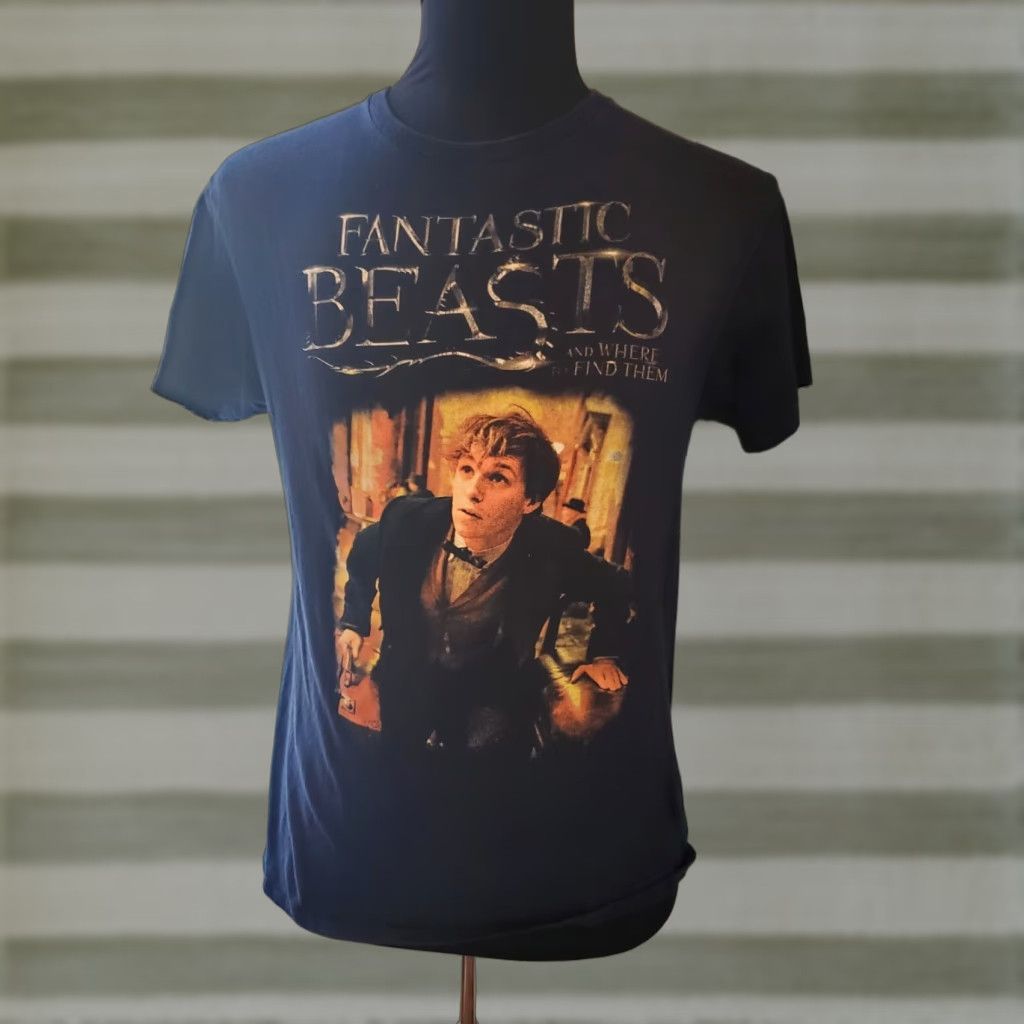 Vintage Fantastic Beasts and Where to Find Them Poster Blue T-Shirt Men’s Medium Size US M / EU 48-50 / 2 - 1 Thumbnail