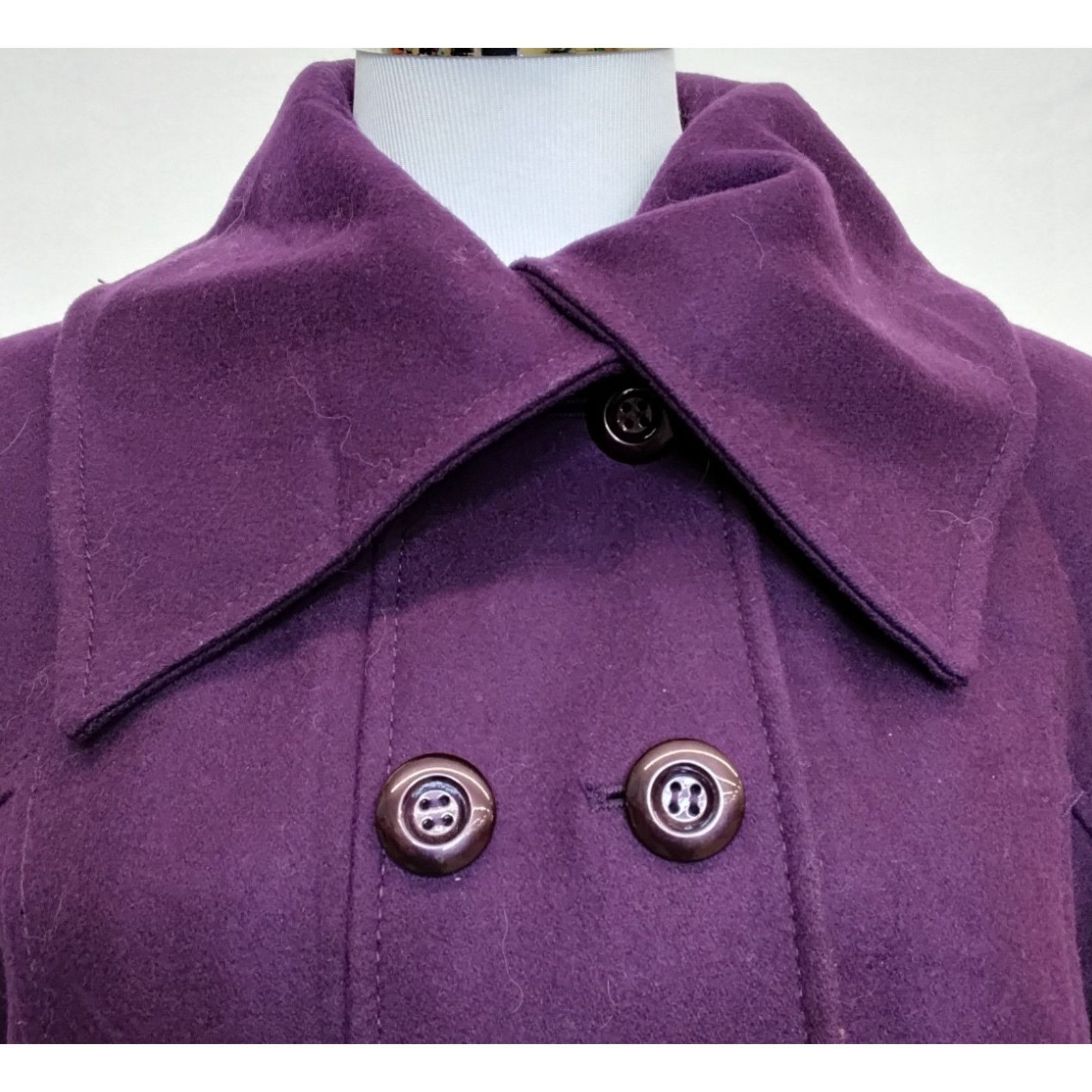Guess Guess Wool Blend Peacoat Women's Large Petite Purple Size L / US 10 / IT 46 - 5 Thumbnail