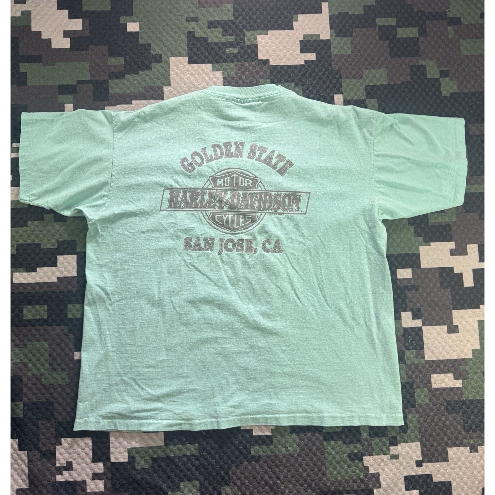 Harley Davidson Vintage 1993 Harley Davidson XL Holoubek USA Mint Green Size XL / US 12-14 / IT 48-50 - 8 Thumbnail