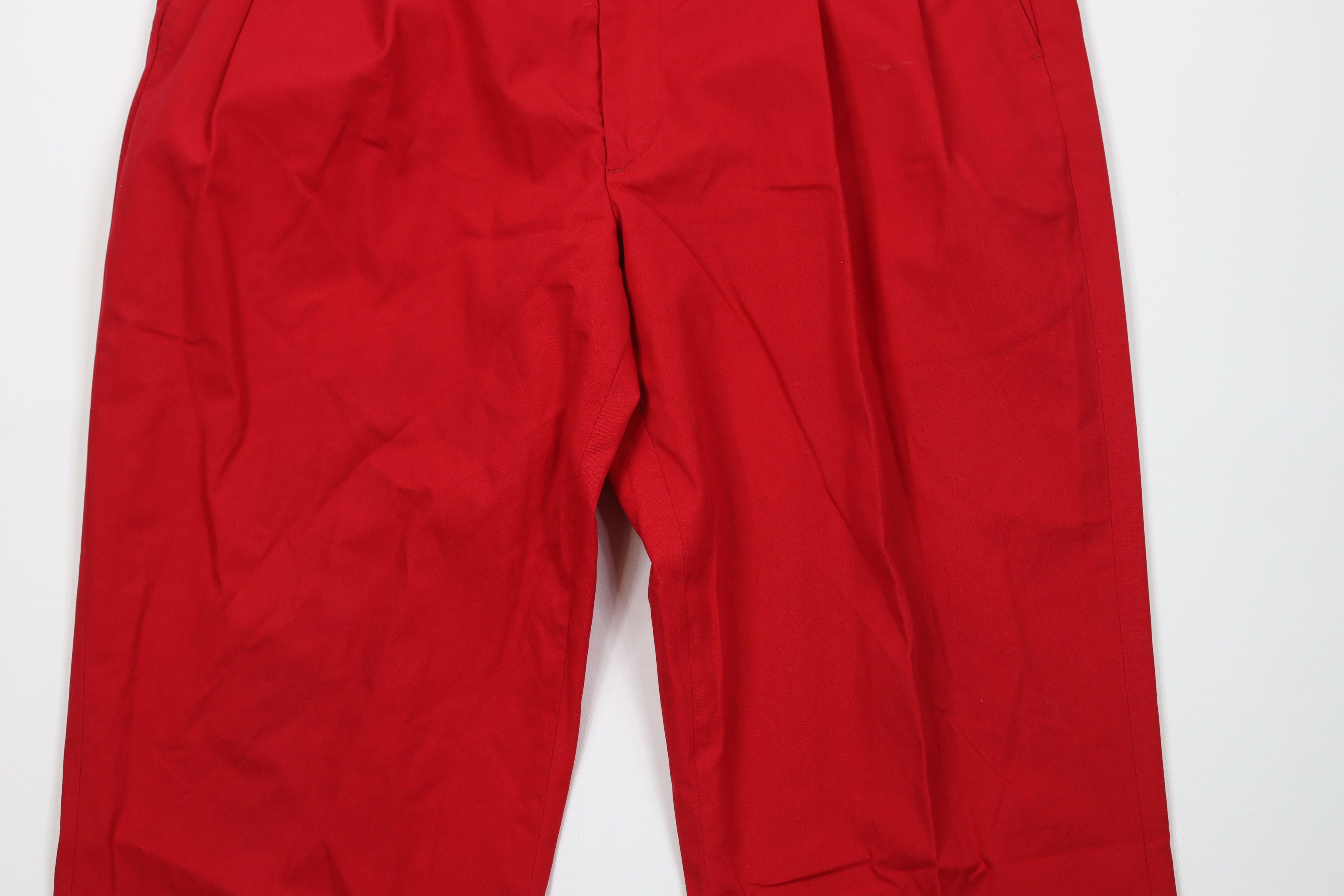 Lands' End Vintage 70s Lands End Cuffed Wide Leg Chino Pant Red USA Size US 38 / EU 54 - 3 Thumbnail