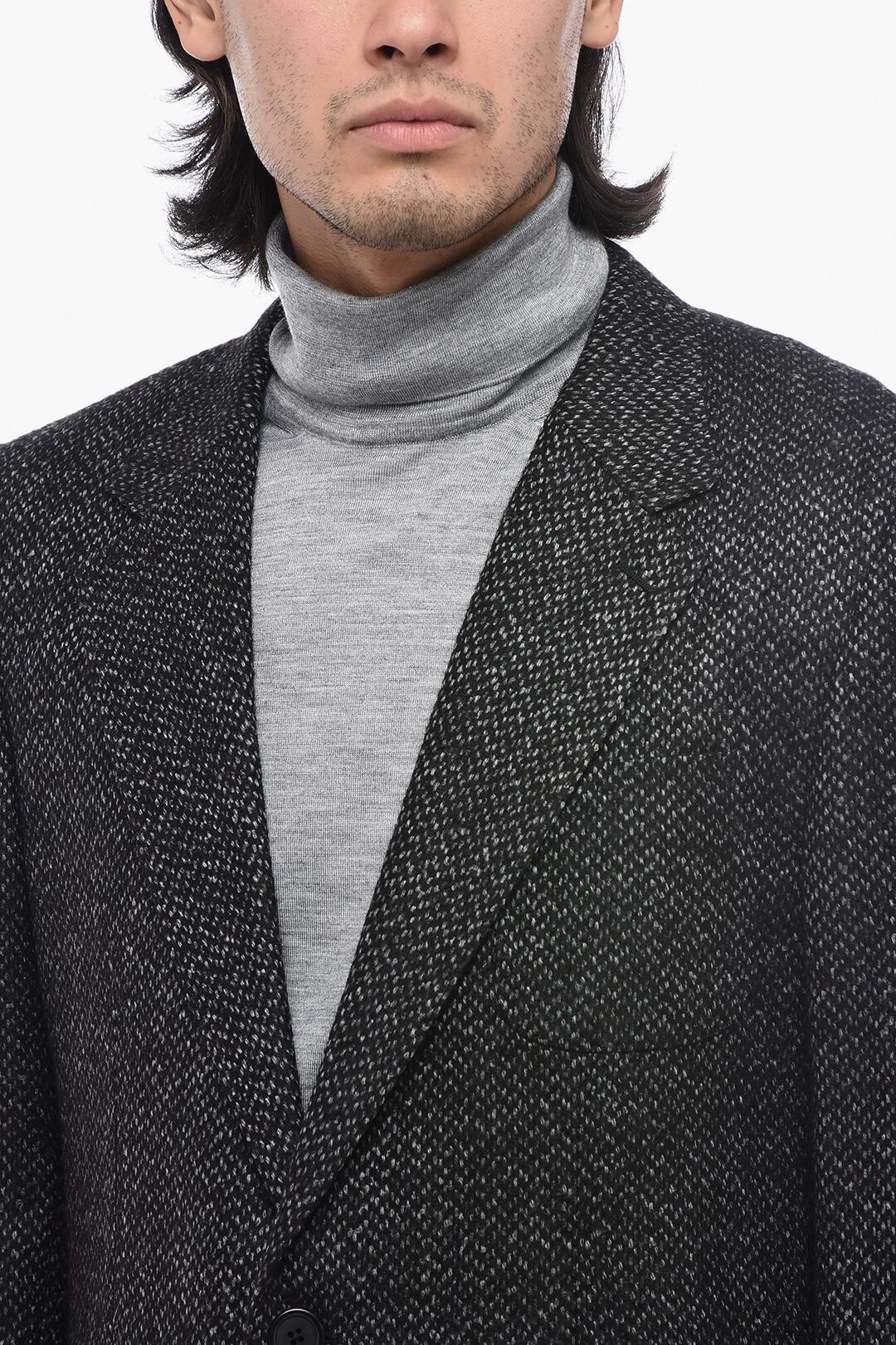 Dolce & Gabbana og1mm0825 Tailored Wool Herringbone Patterned Blazer in Grey Size US L / EU 52-54 / 3 - 3 Thumbnail