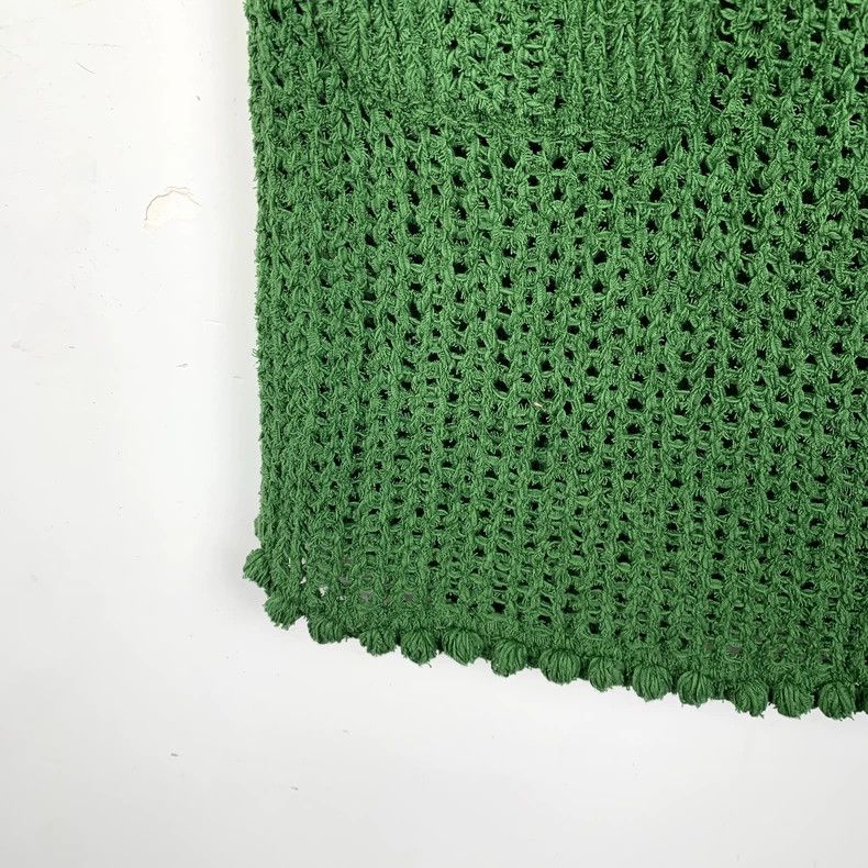 Chanel ChanelGreen cotton round-neck sleeveless knitted dress 2503 Size XXS / US 00 / IT 34 - 5 Thumbnail